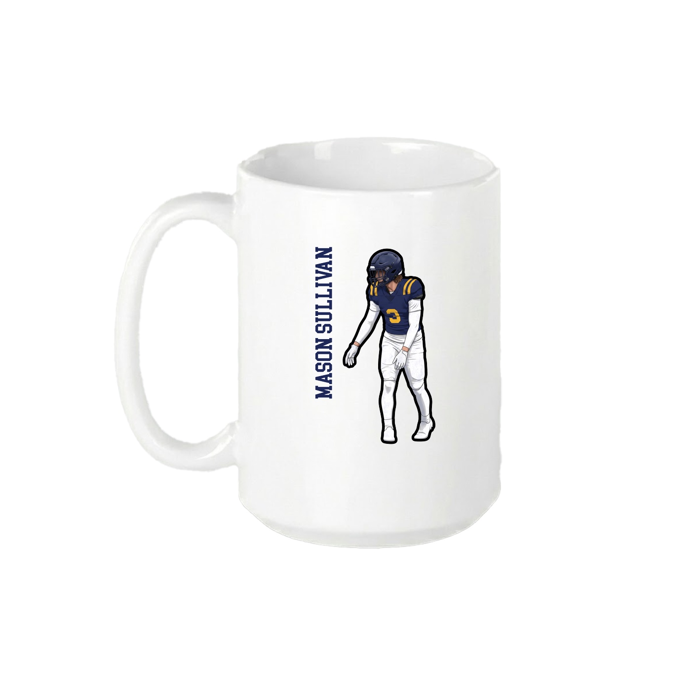 15oz Coffee Mug — Name Vertical in White