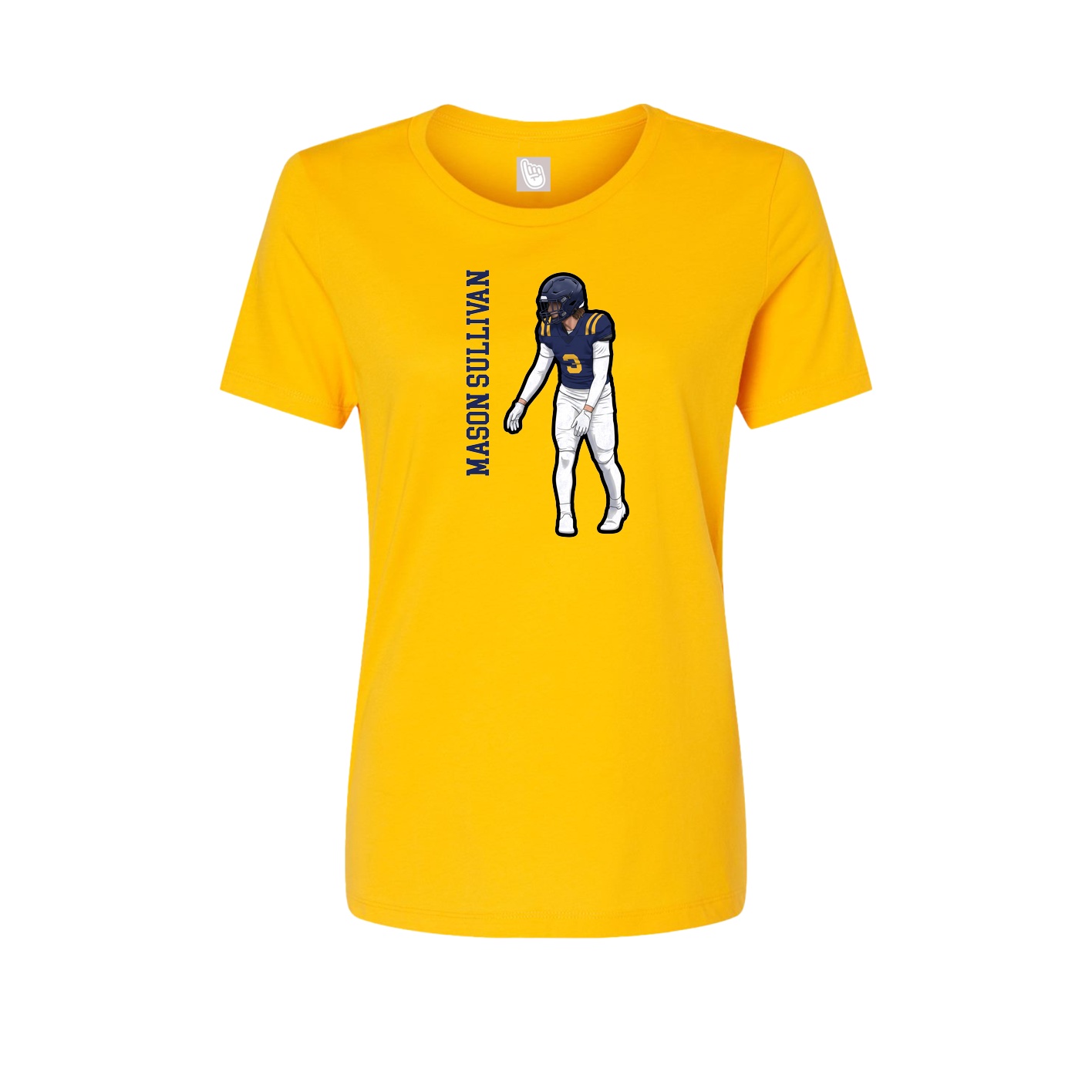 Fitted Women's Tee — Name Vertical in Gold