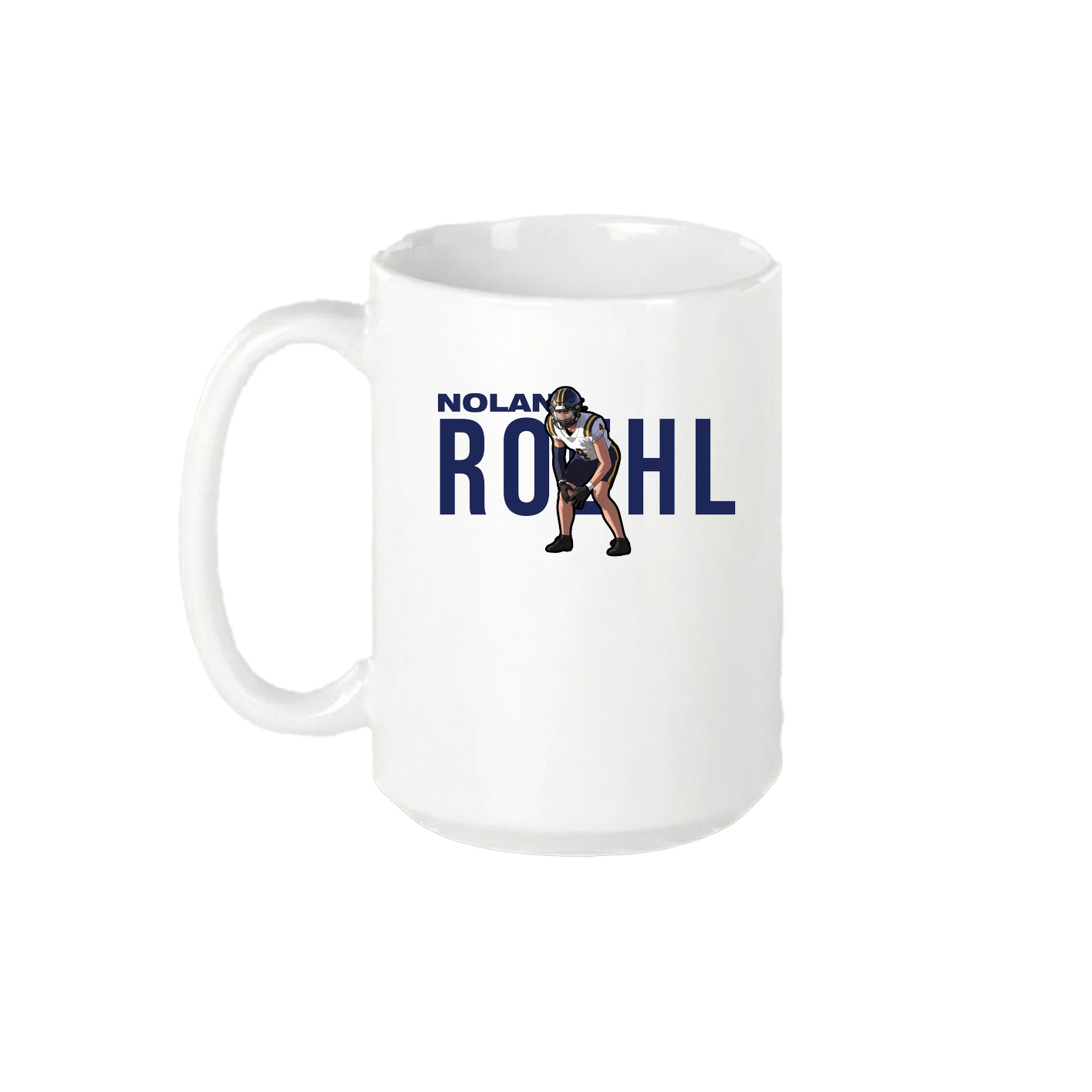 15oz Coffee Mug — Player Name in White