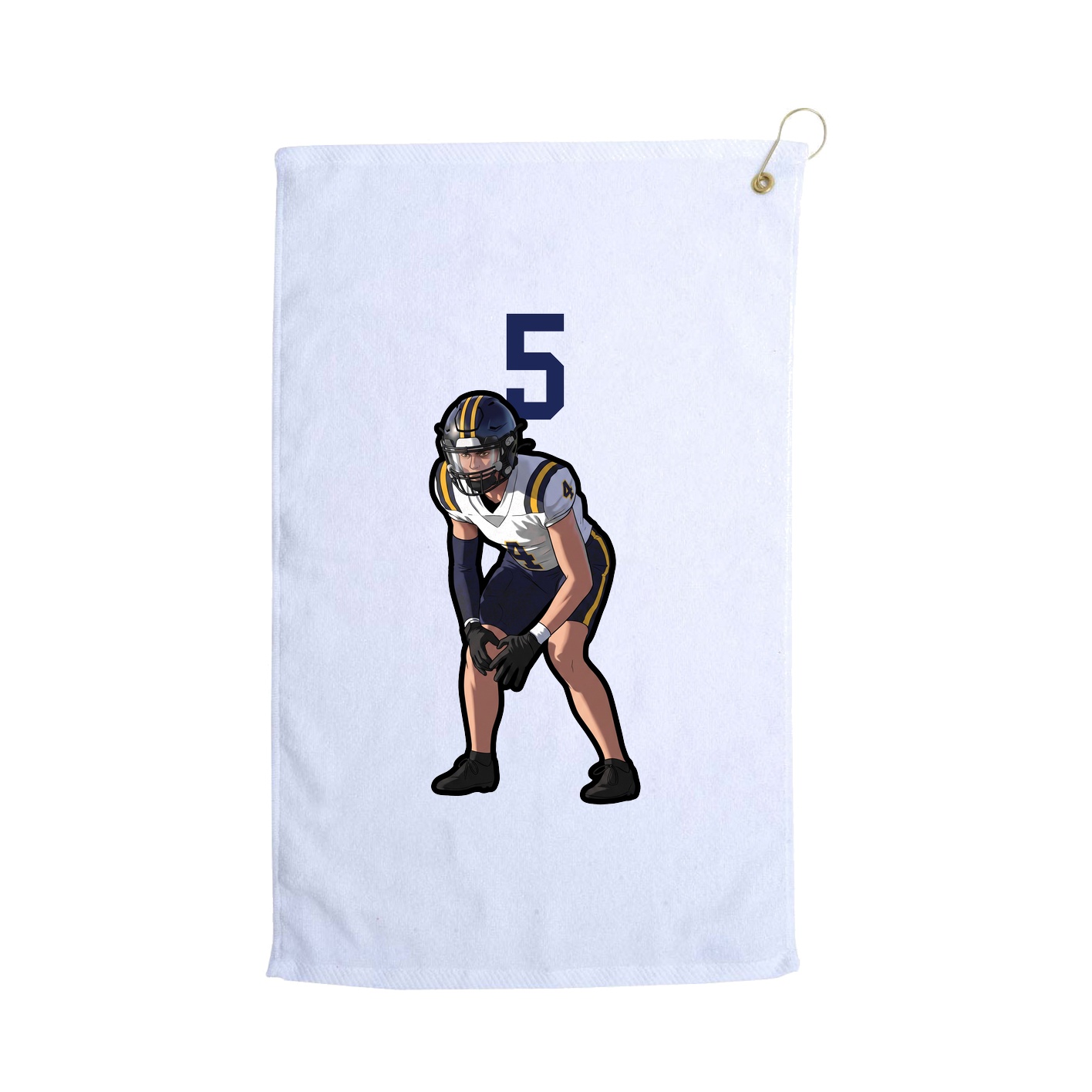 Golf Towel — Number Top in White