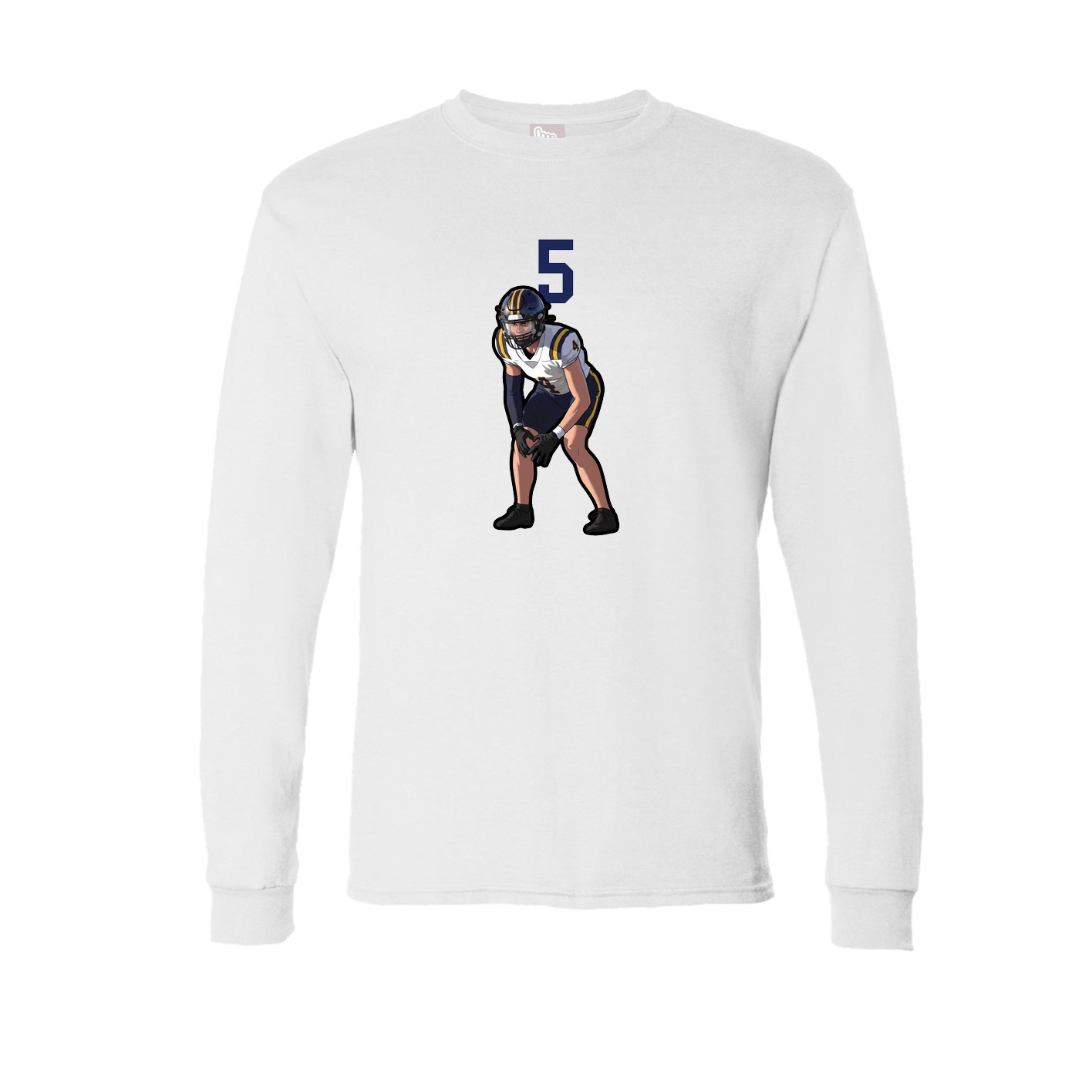 Long Sleeve Tee — Number Top in White
