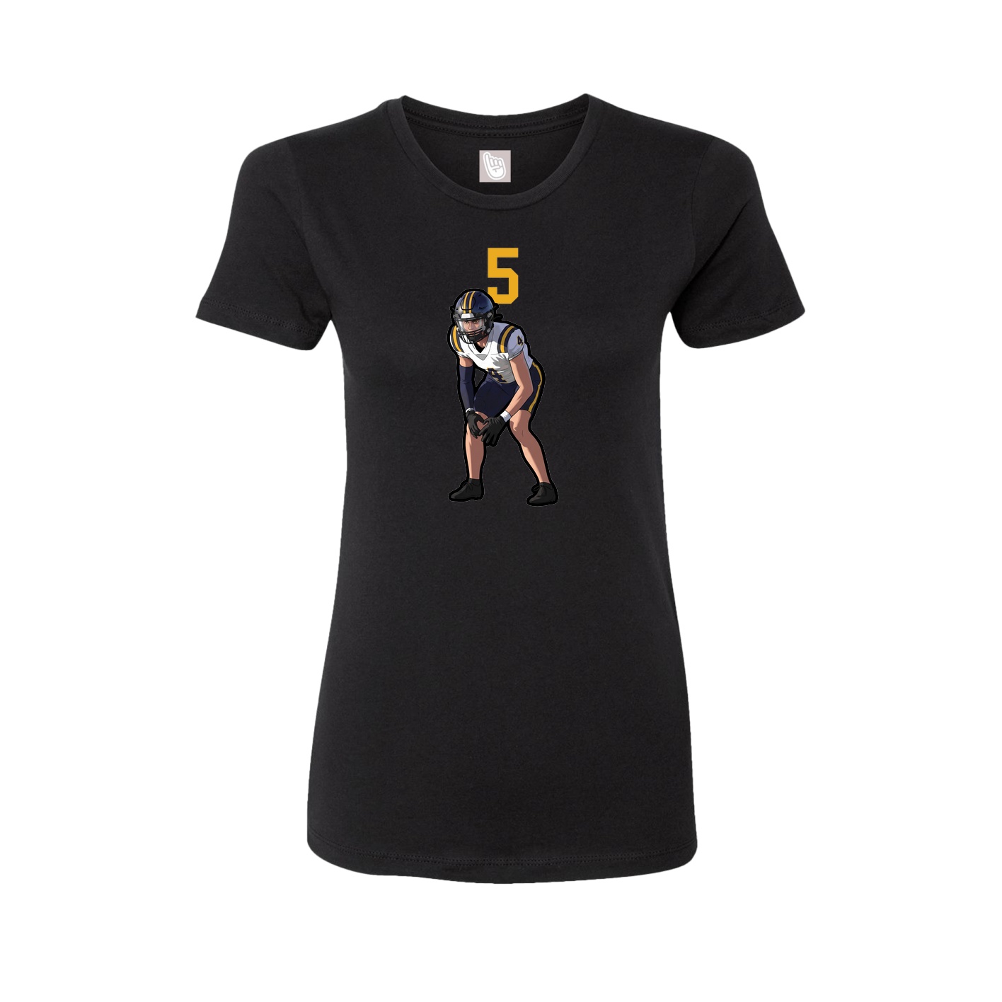 Fitted Women's Tee — Number Top in Black