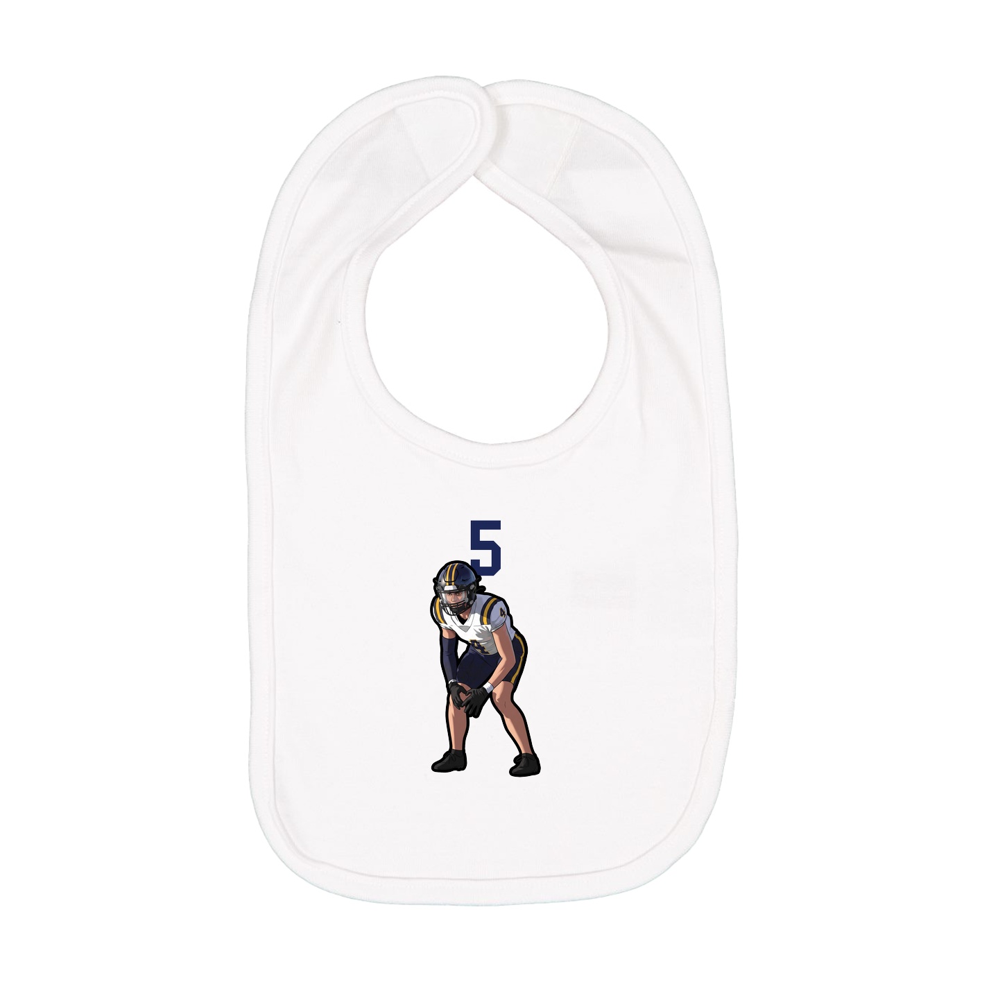 Infant Bib — Number Top in White