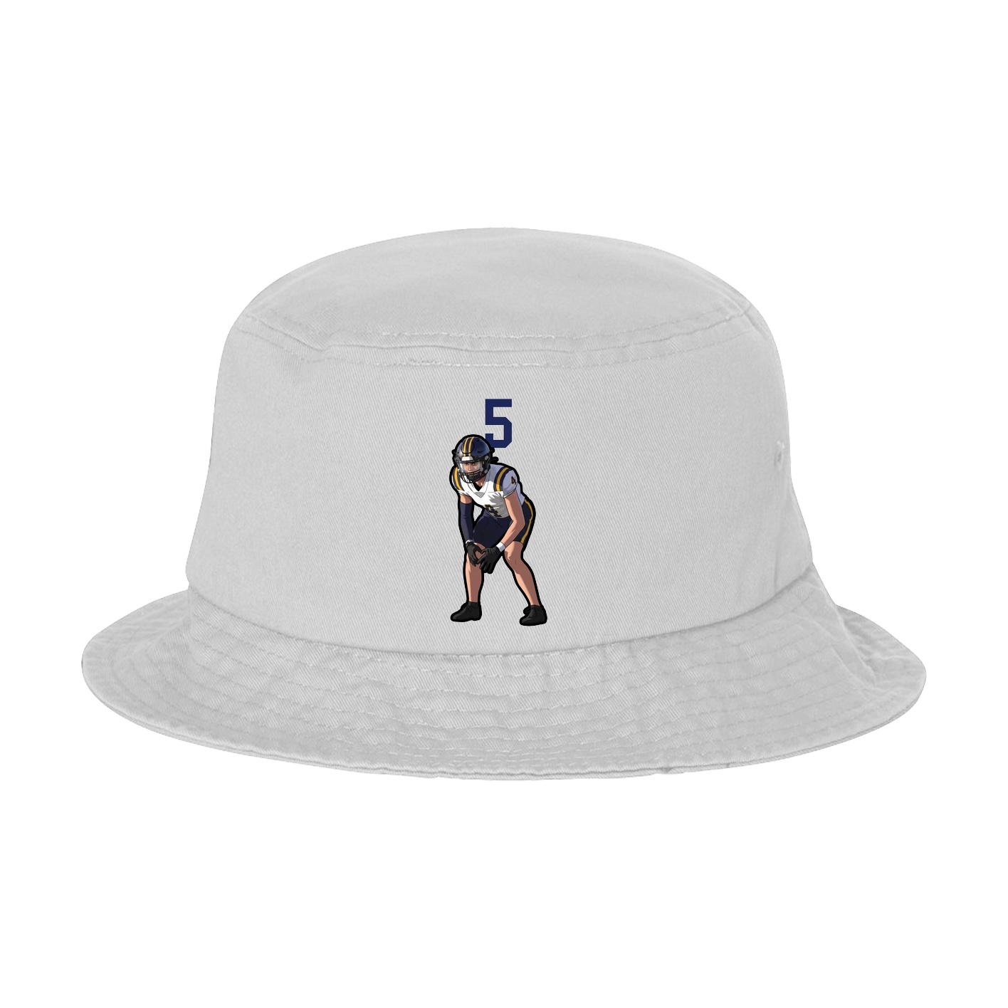Bucket Cap — Number Top in White