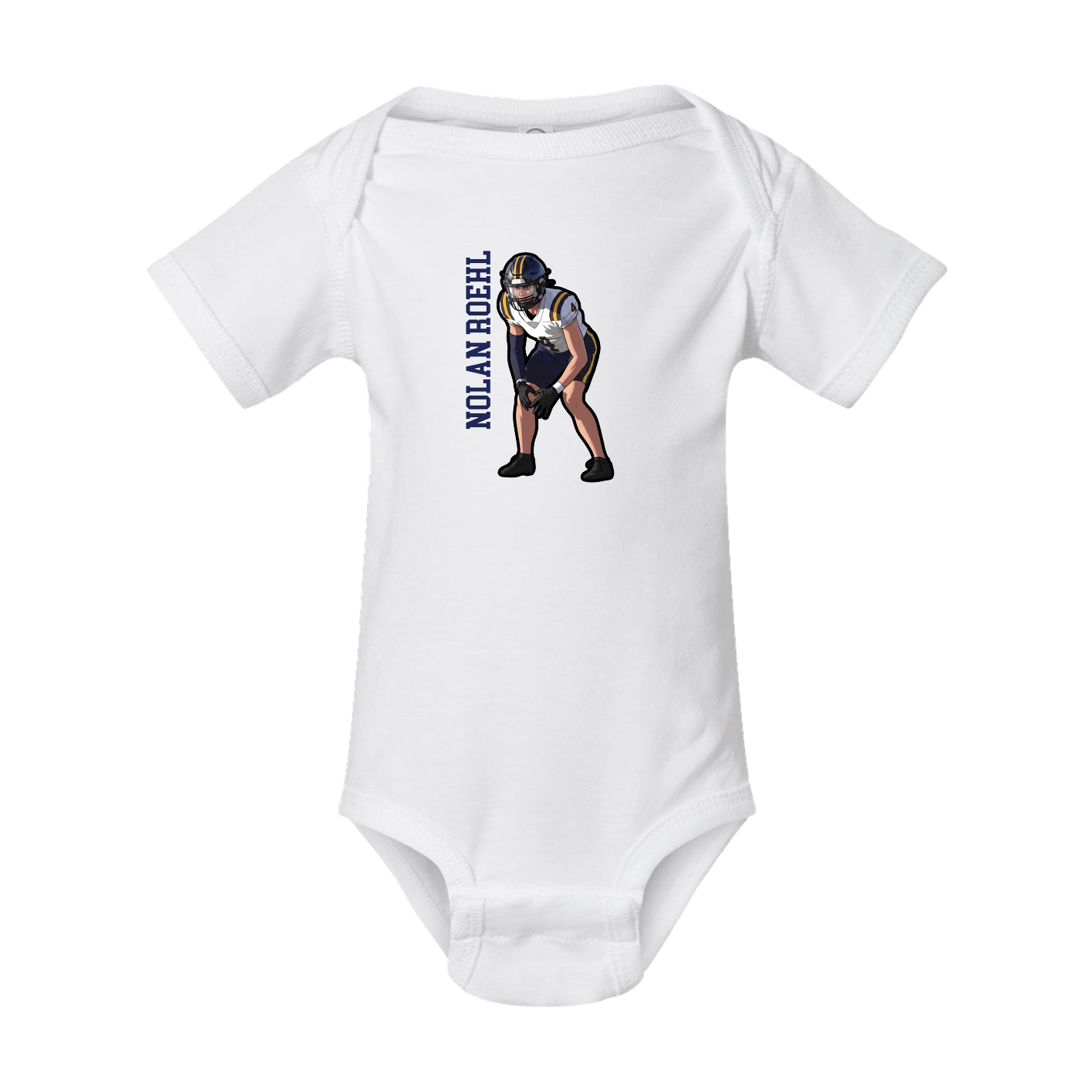 Baby Onesie — Name Vertical in White