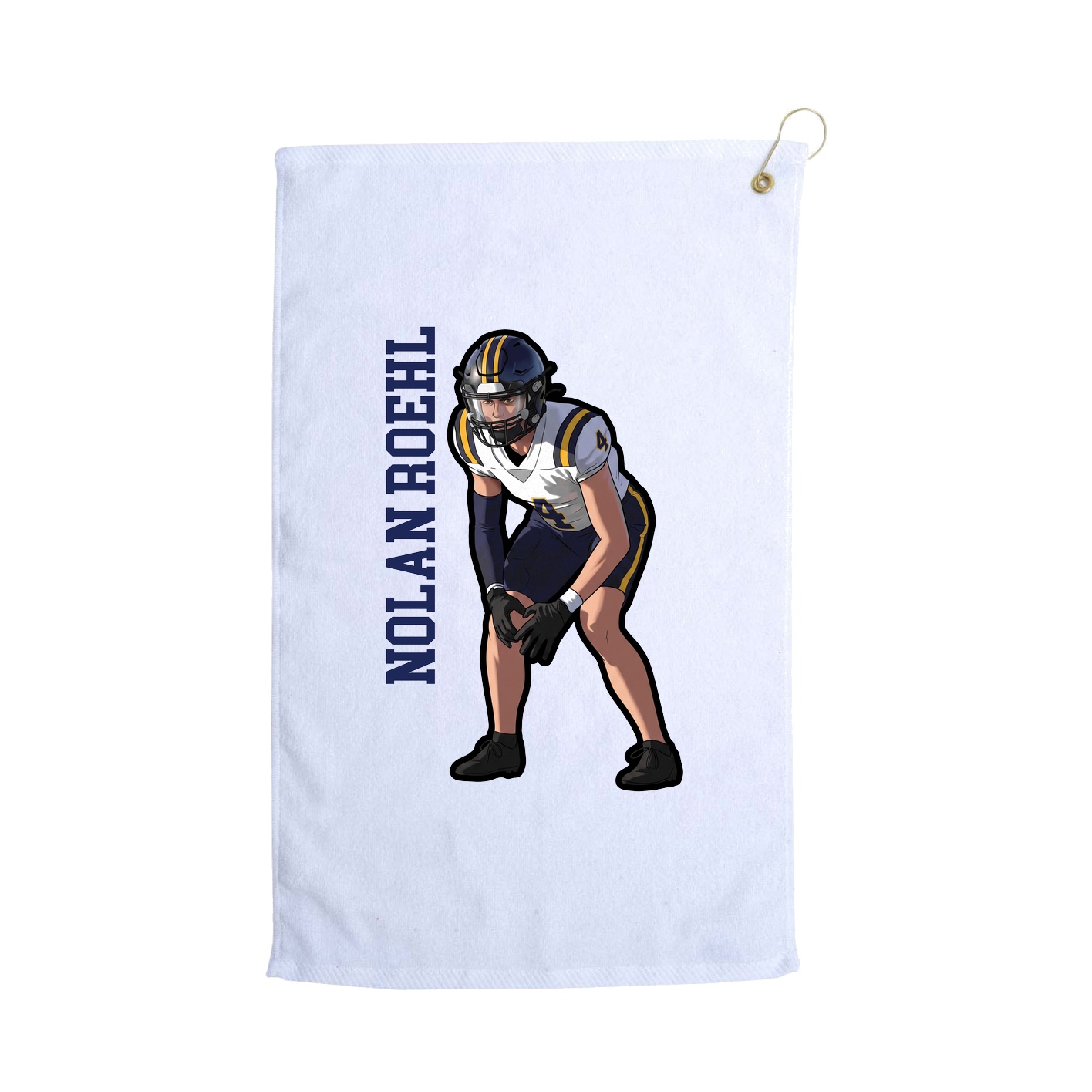 Golf Towel — Name Vertical in White