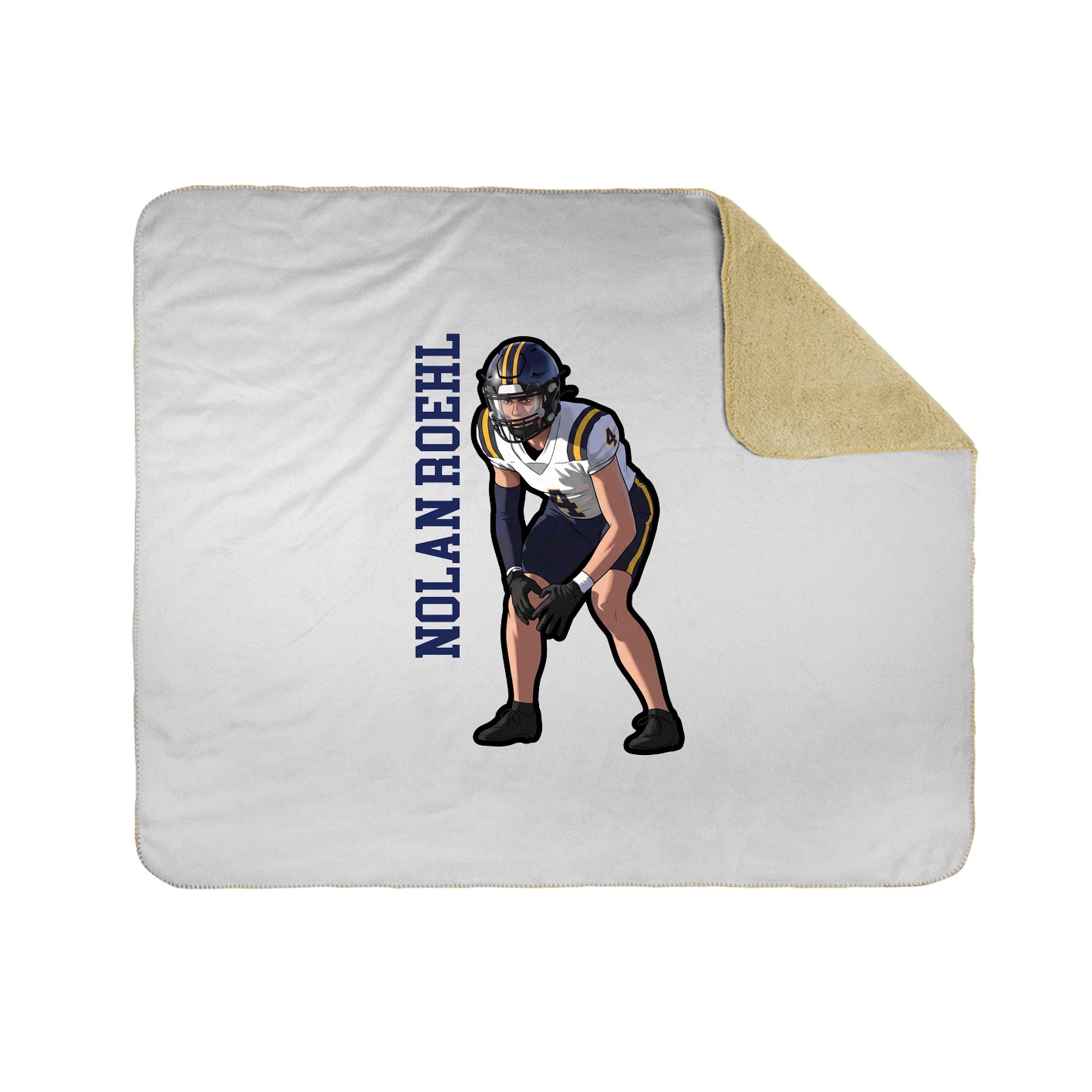 Throw Blanket — Name Vertical in White