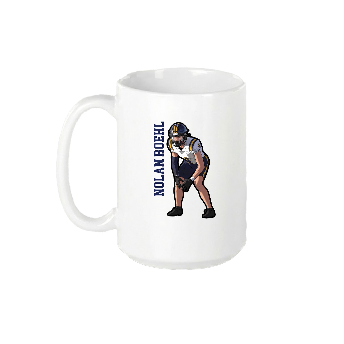 15oz Coffee Mug — Name Vertical in White