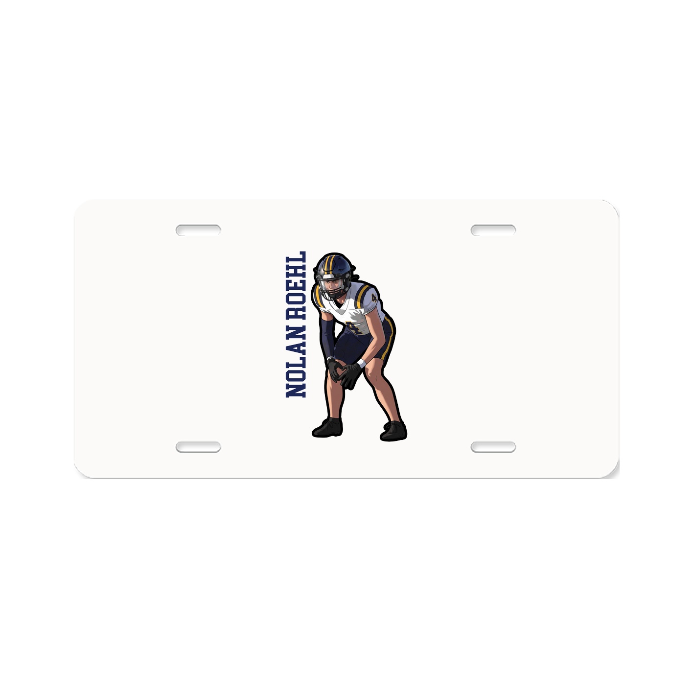 License Plate — Name Vertical in Classic