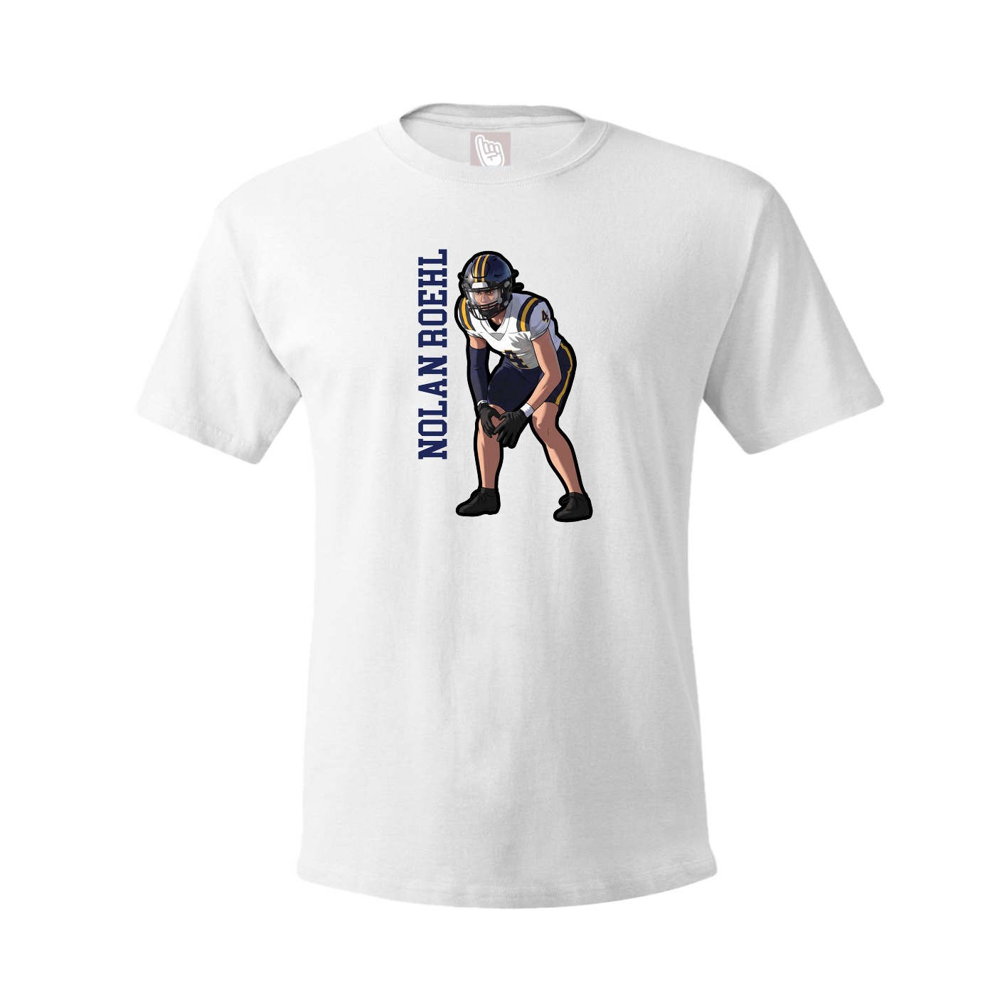 Youth Tee — Name Vertical in White