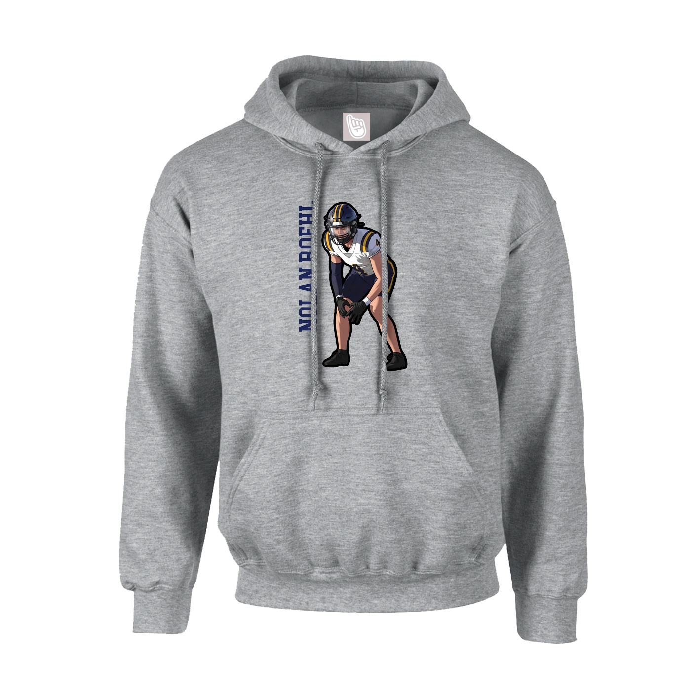 Hoodie — Name Vertical in Grey