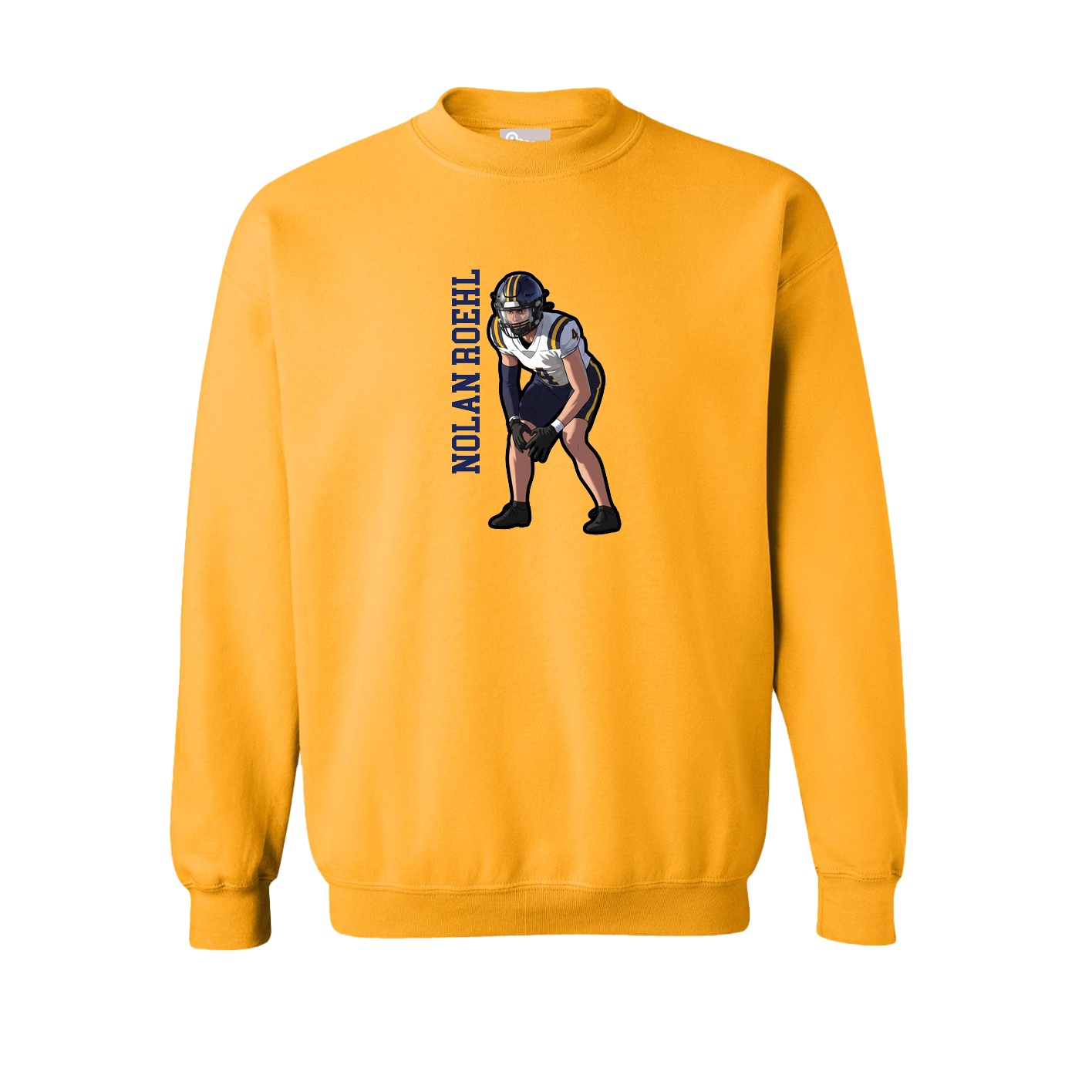 Fleece Crew — Name Vertical in Gold