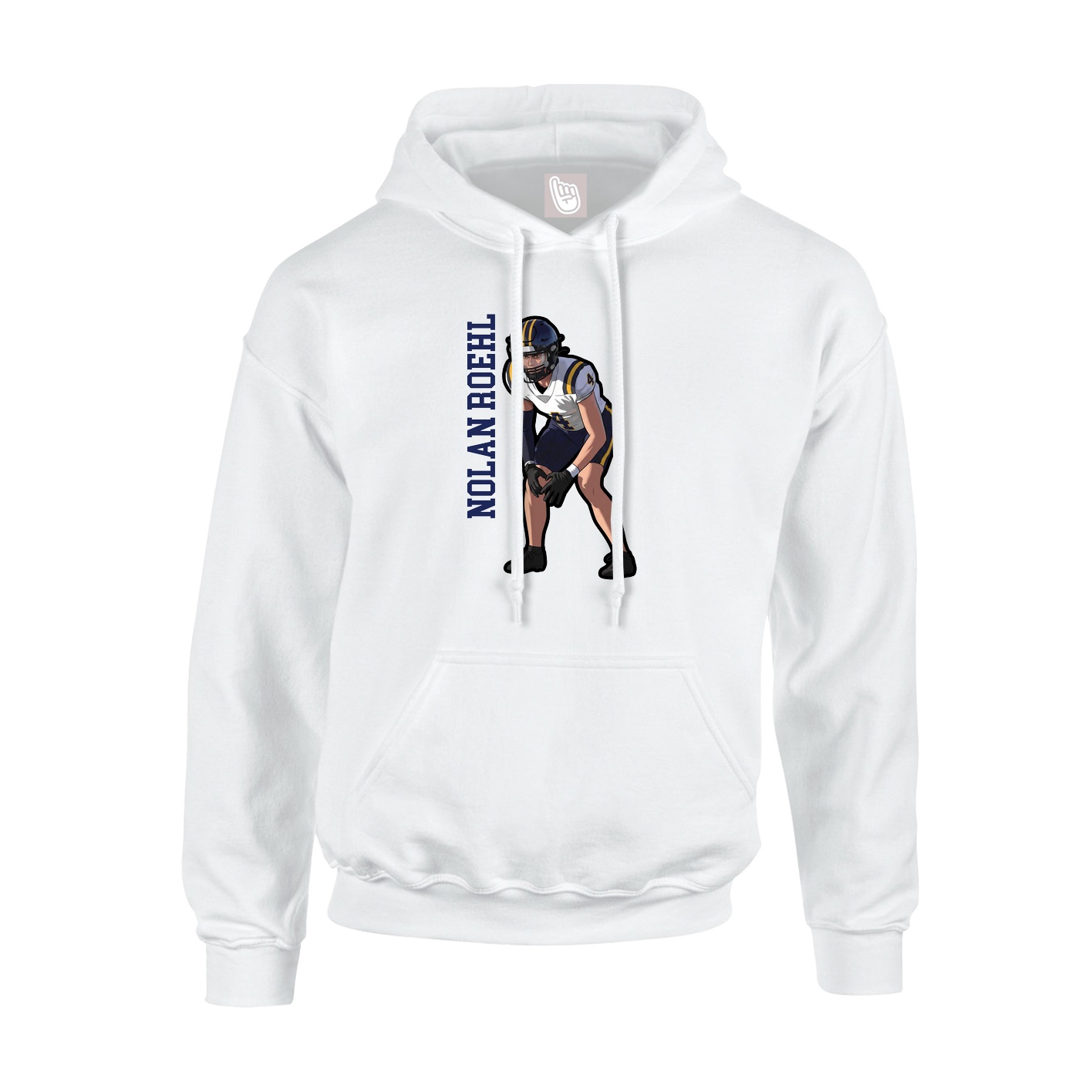 Youth Hoodie — Name Vertical in White