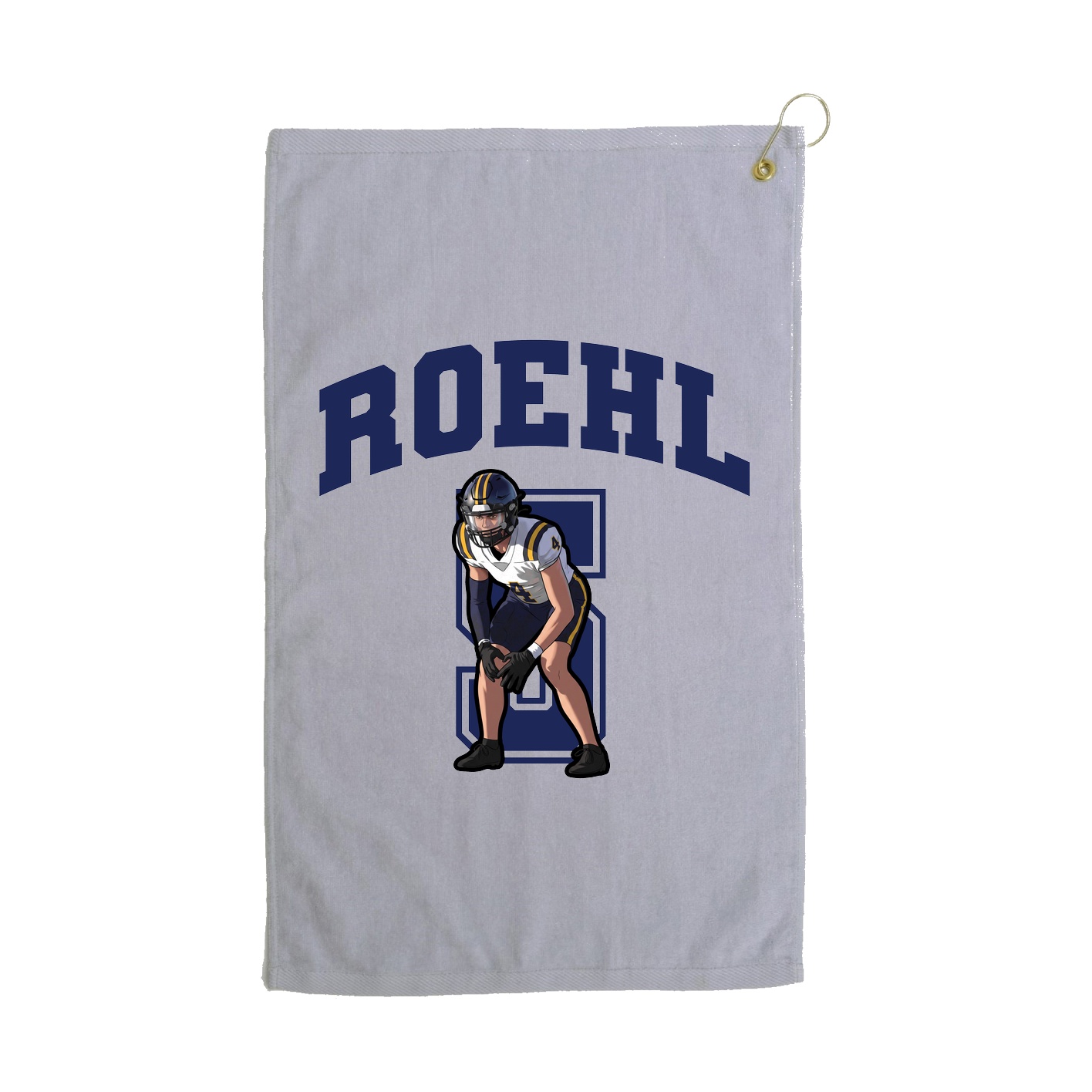 Golf Towel — Number in Grey