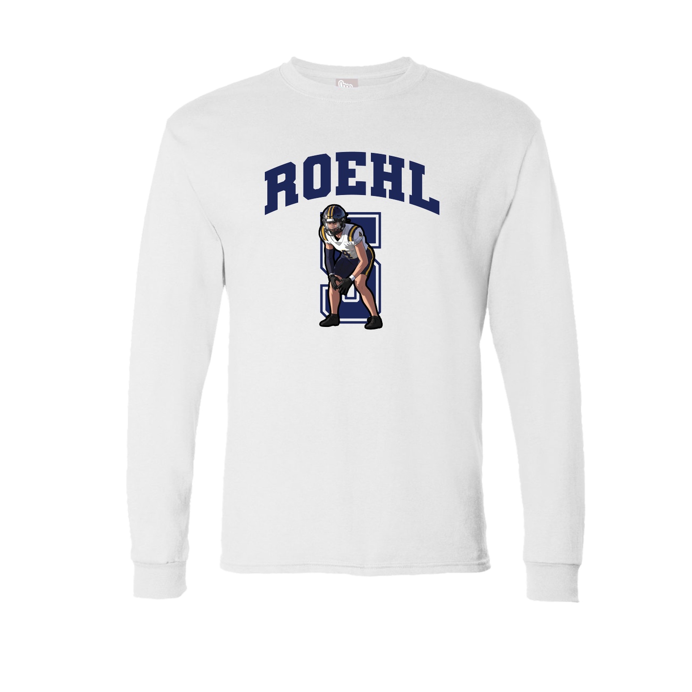 Long Sleeve Tee — Number in White