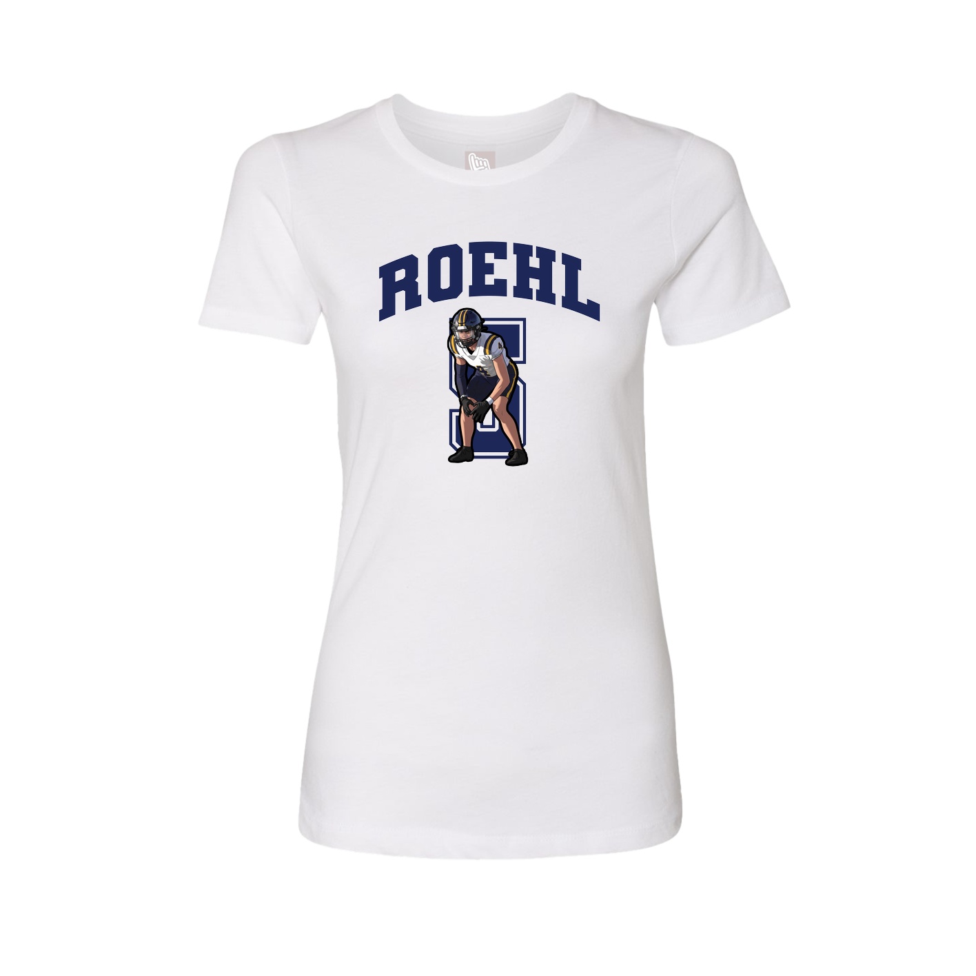 Fitted Women's Tee — Number in White