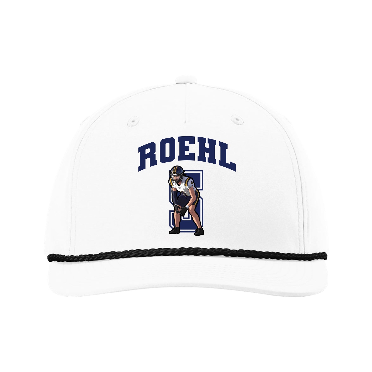 Five-Panel Classic Rope Cap — Number in White