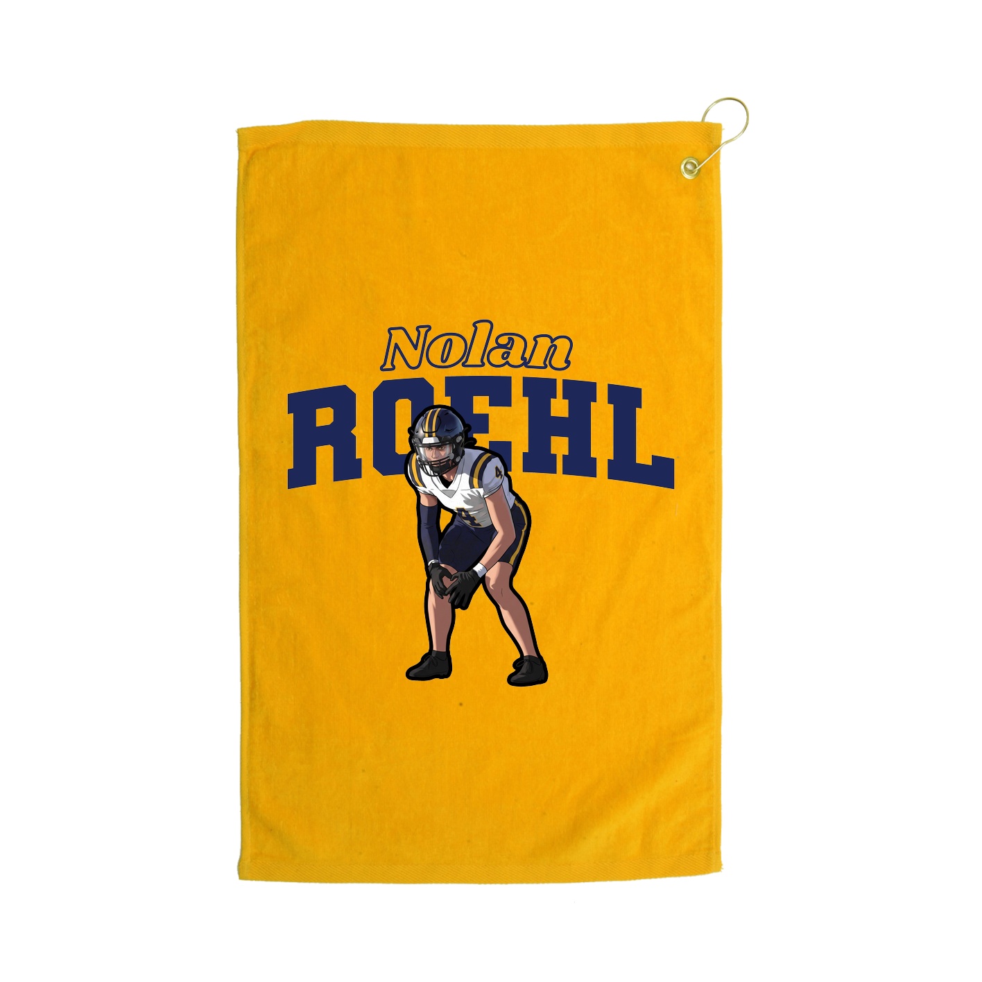 Golf Towel — Name Arch in Gold