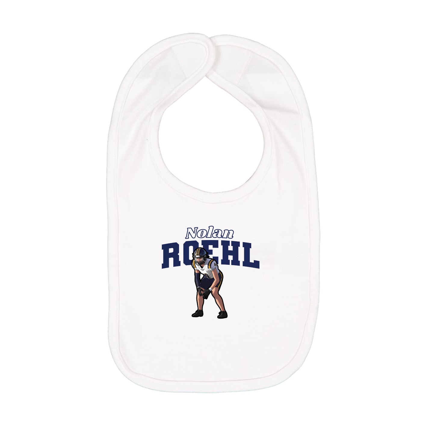 Infant Bib — Name Arch in White