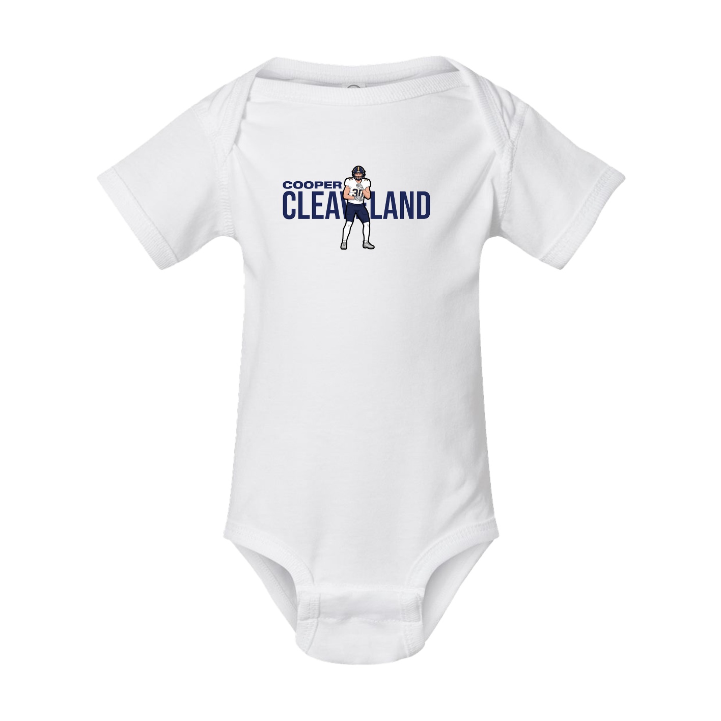 Baby Onesie — Player Name in White