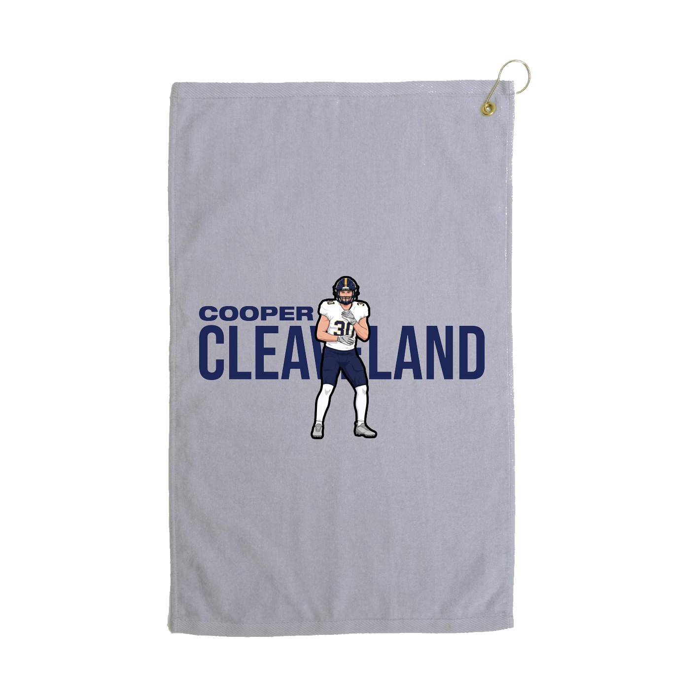 Golf Towel — Player Name in Grey