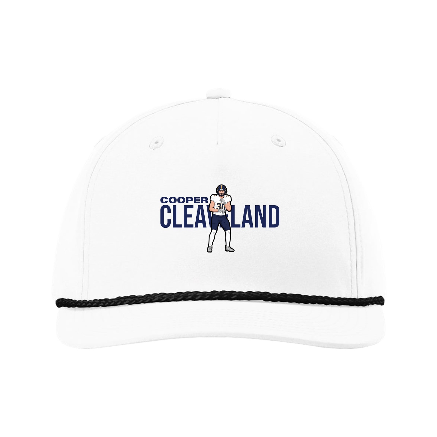 Five-Panel Classic Rope Cap — Player Name in White