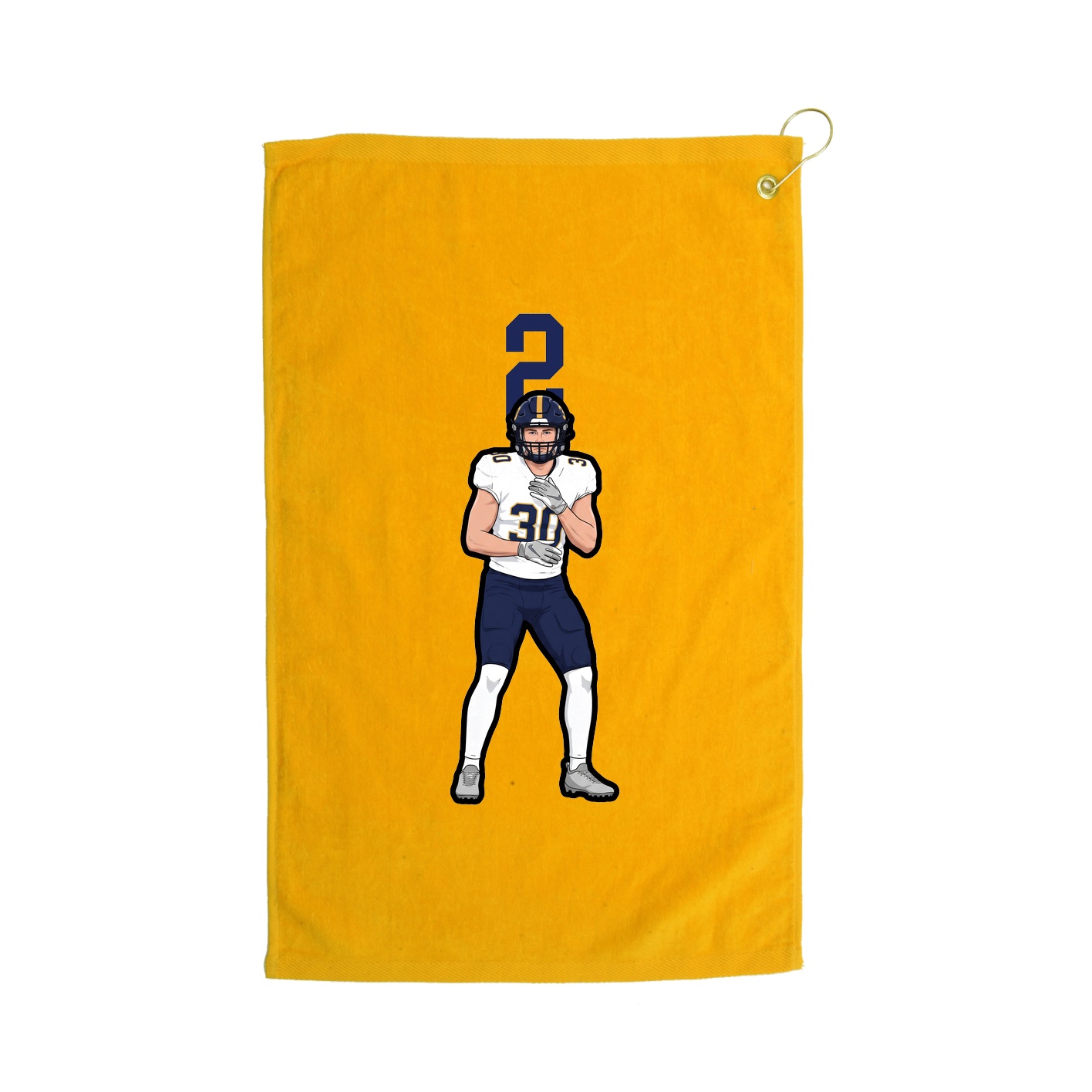 Golf Towel — Number Top in Gold