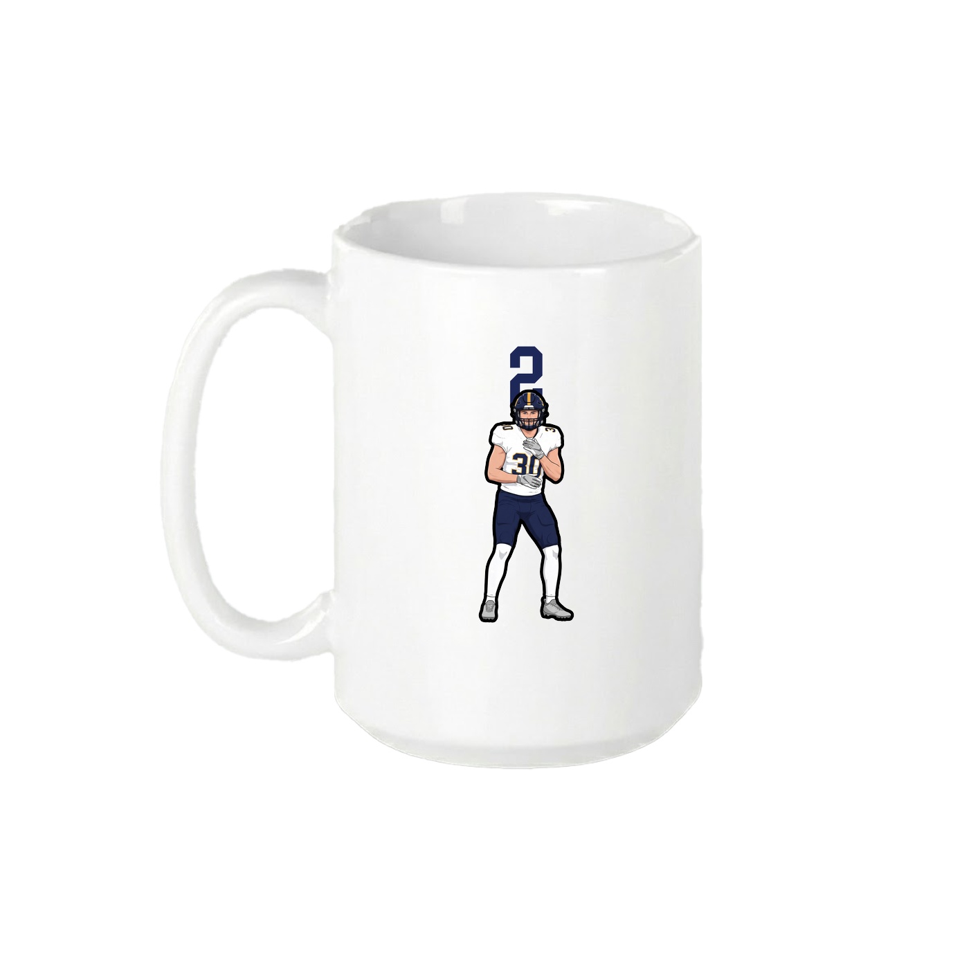 15oz Coffee Mug — Number Top in White