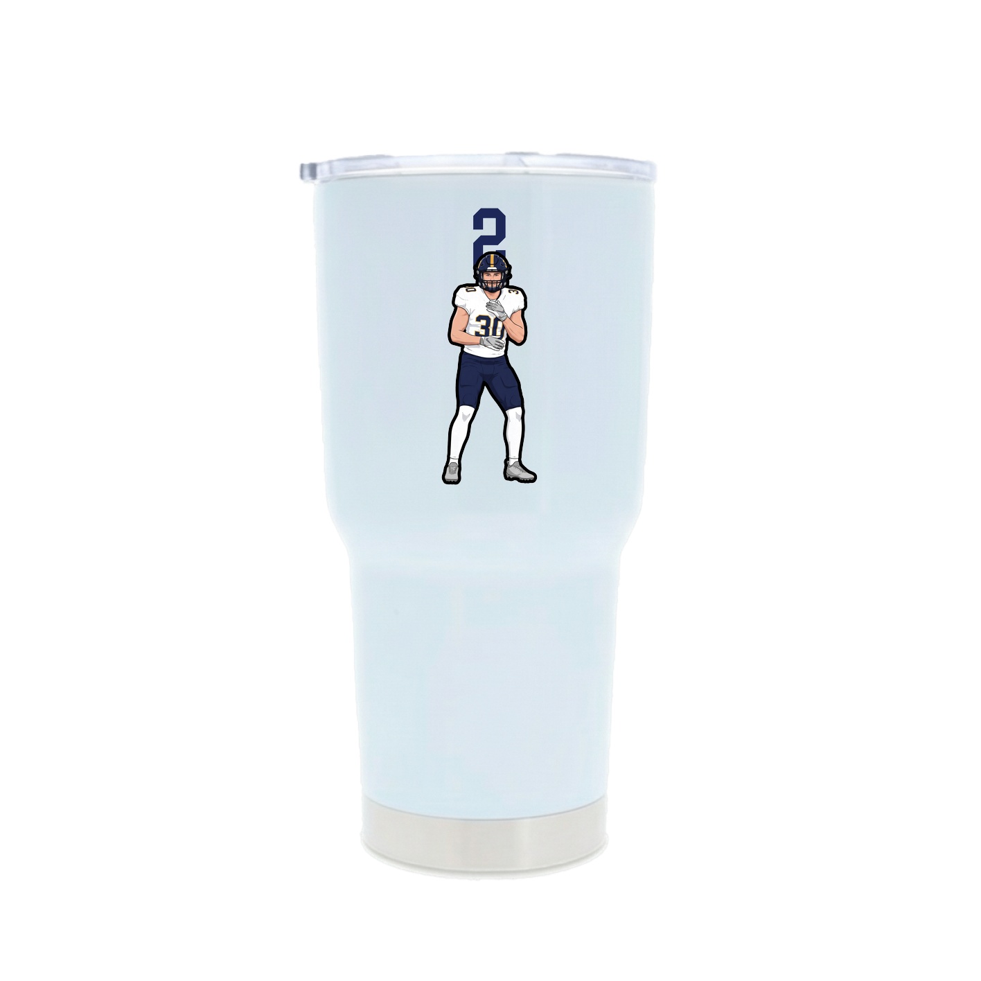30oz Stainless Steel Tumbler — Number Top in White