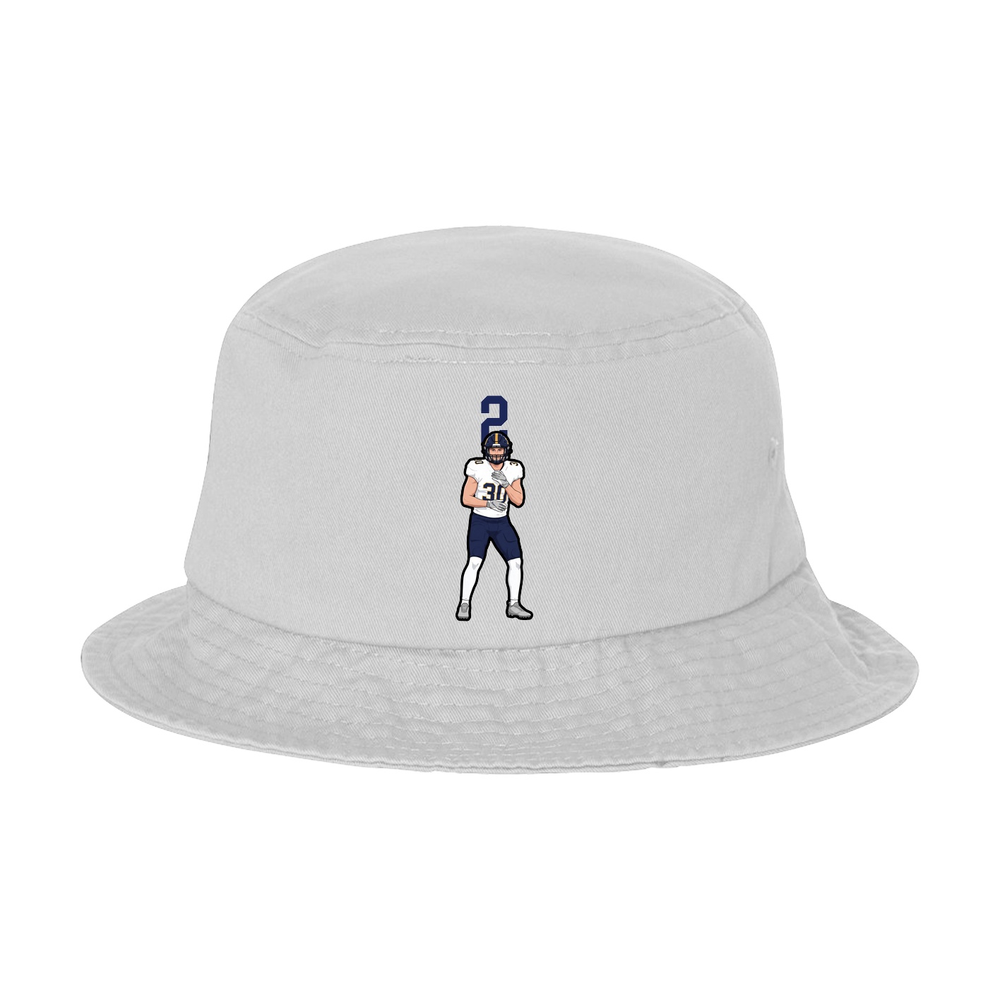Bucket Cap — Number Top in White