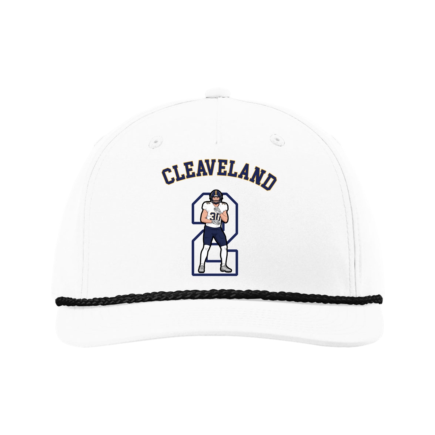 Five-Panel Classic Rope Cap — Shirsey Arch in White