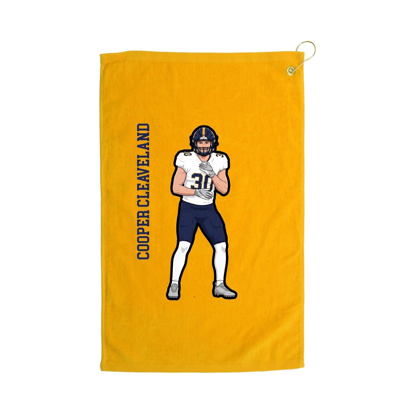 Golf Towel — Name Vertical in Gold