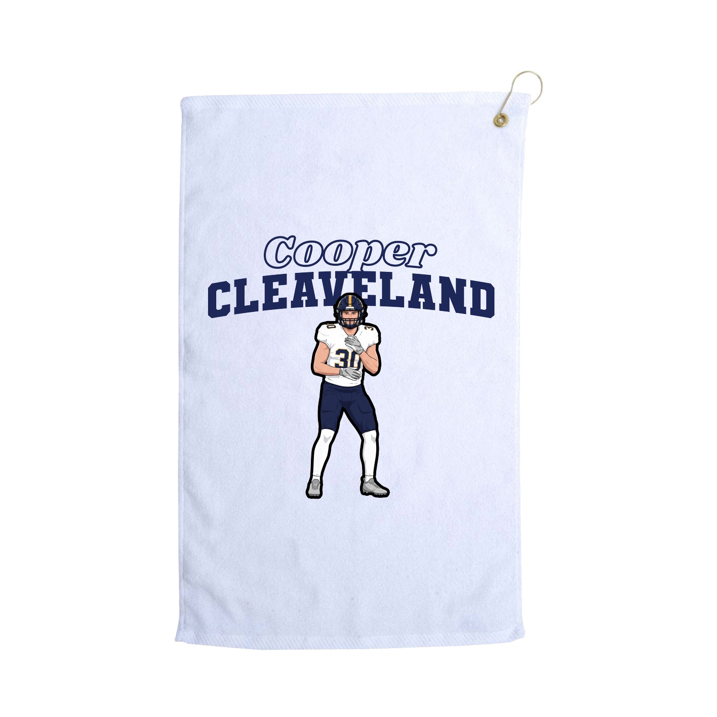 Golf Towel — Name Arch in White