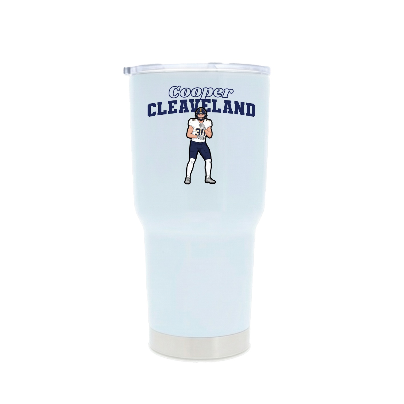 30oz Stainless Steel Tumbler — Name Arch in White