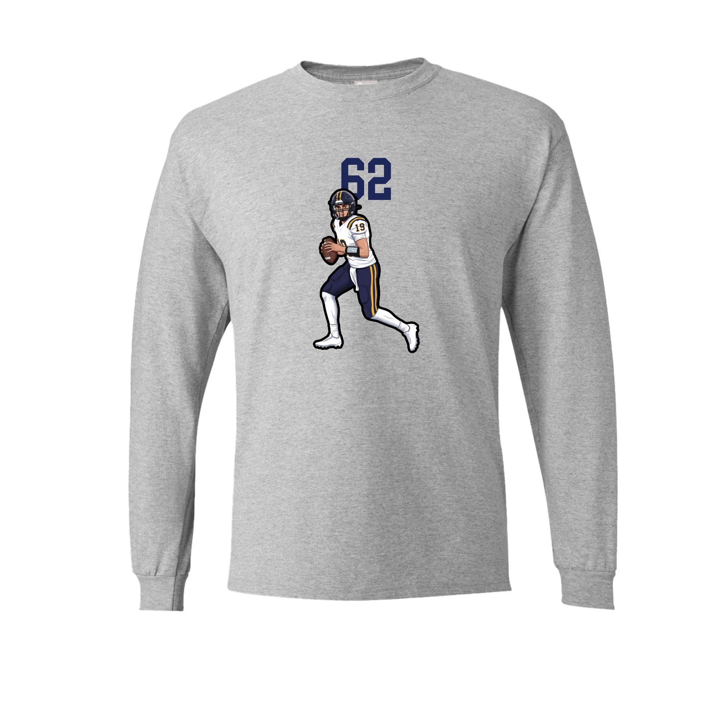 Long Sleeve Tee — Number Top in Grey