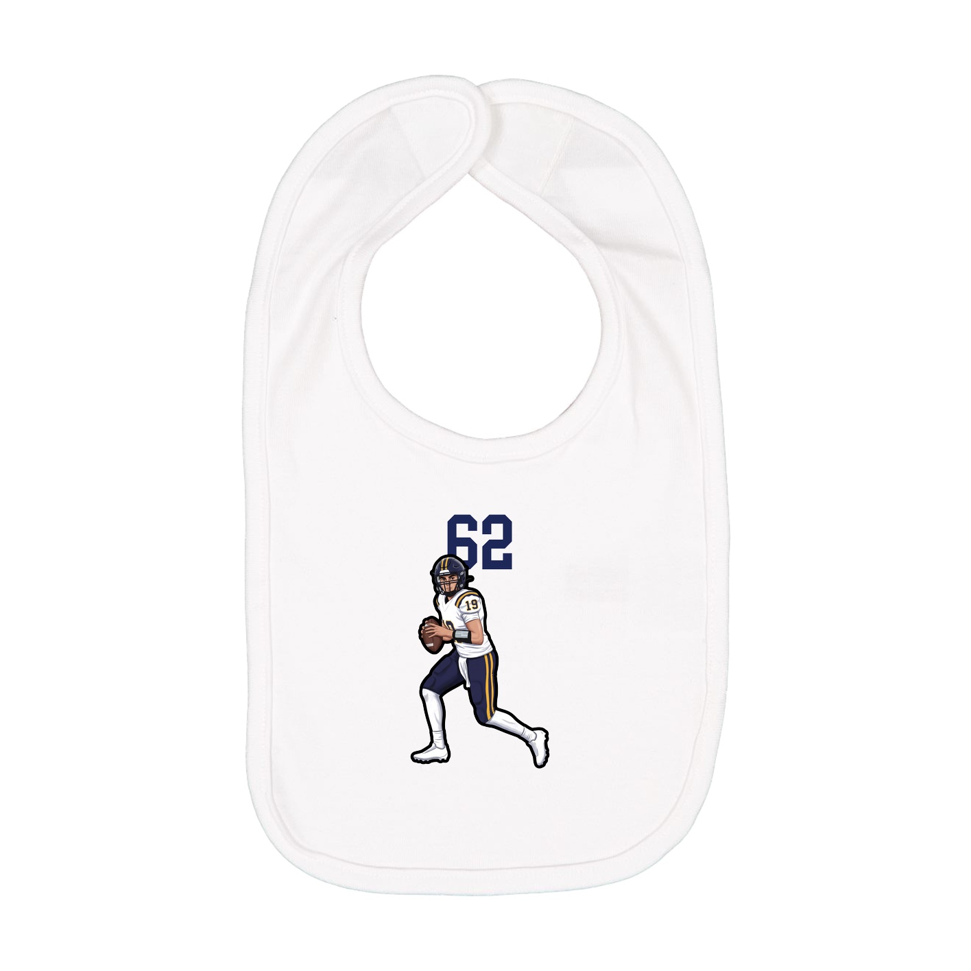 Infant Bib — Number Top in White