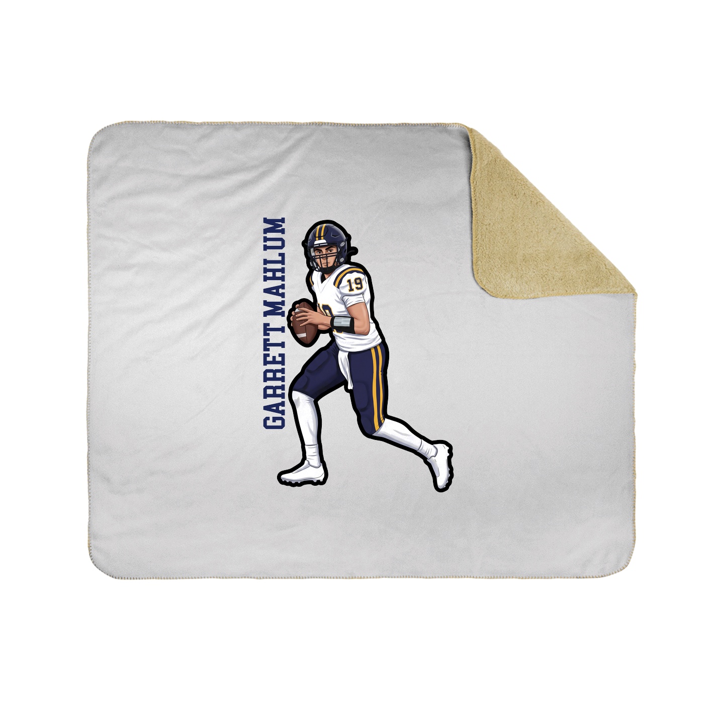 Throw Blanket — Name Vertical in White