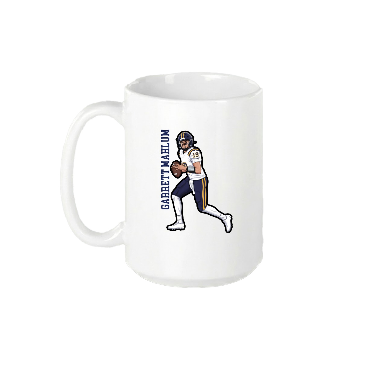 15oz Coffee Mug — Name Vertical in White