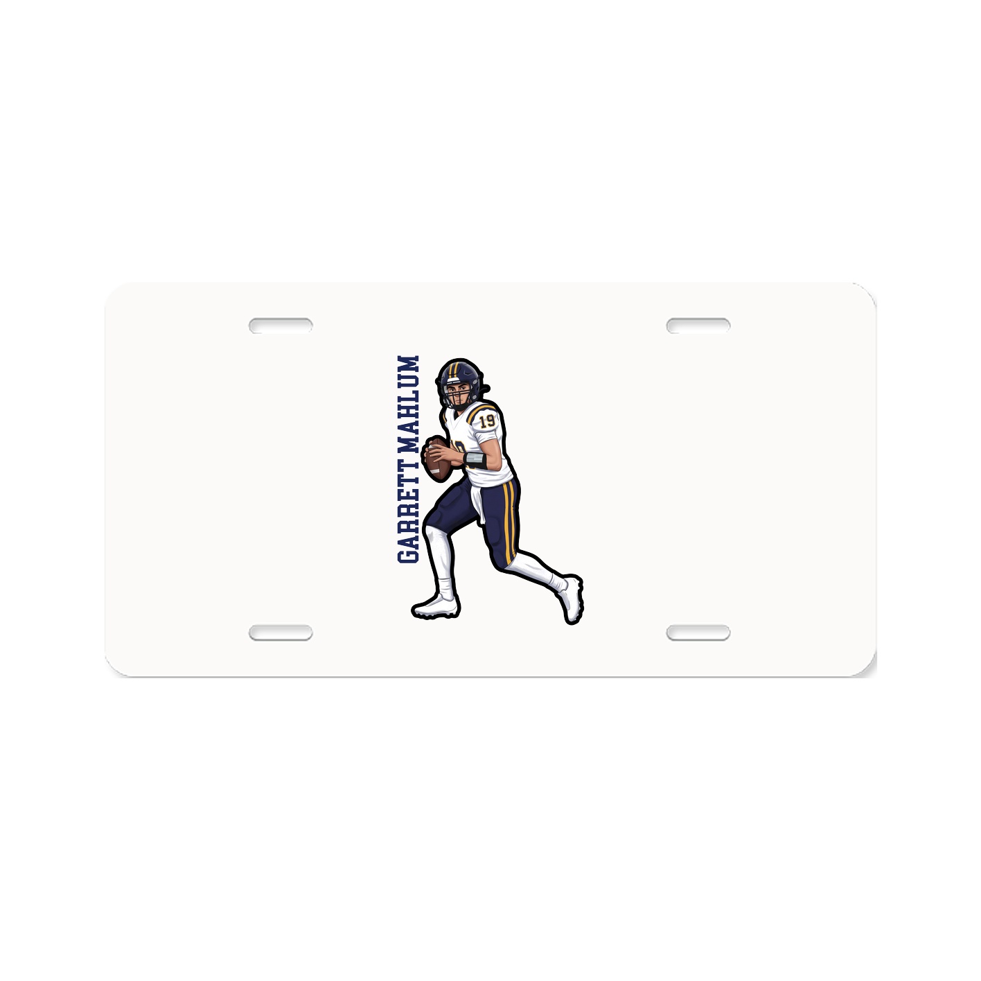 License Plate — Name Vertical in Classic