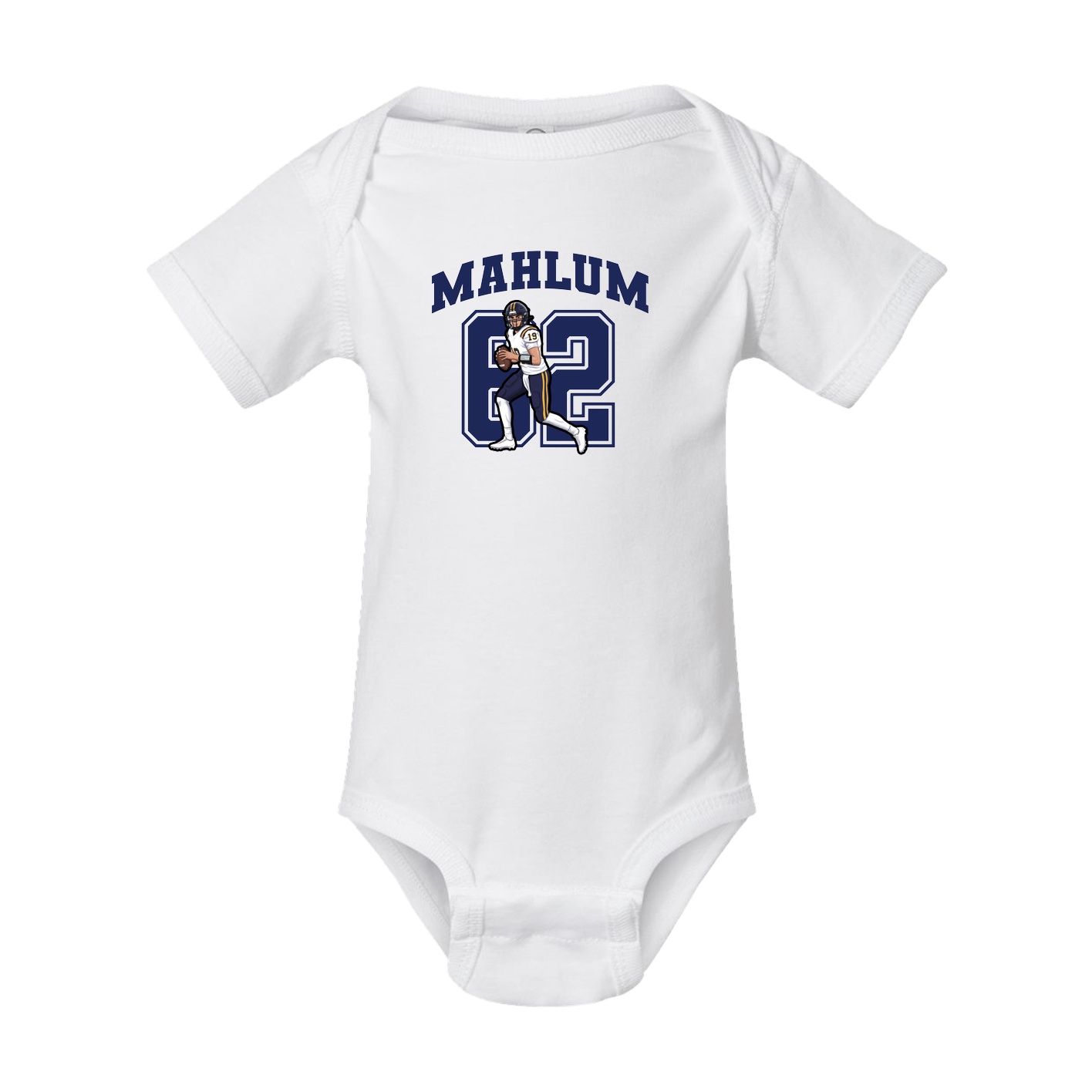 Baby Onesie — Number in White