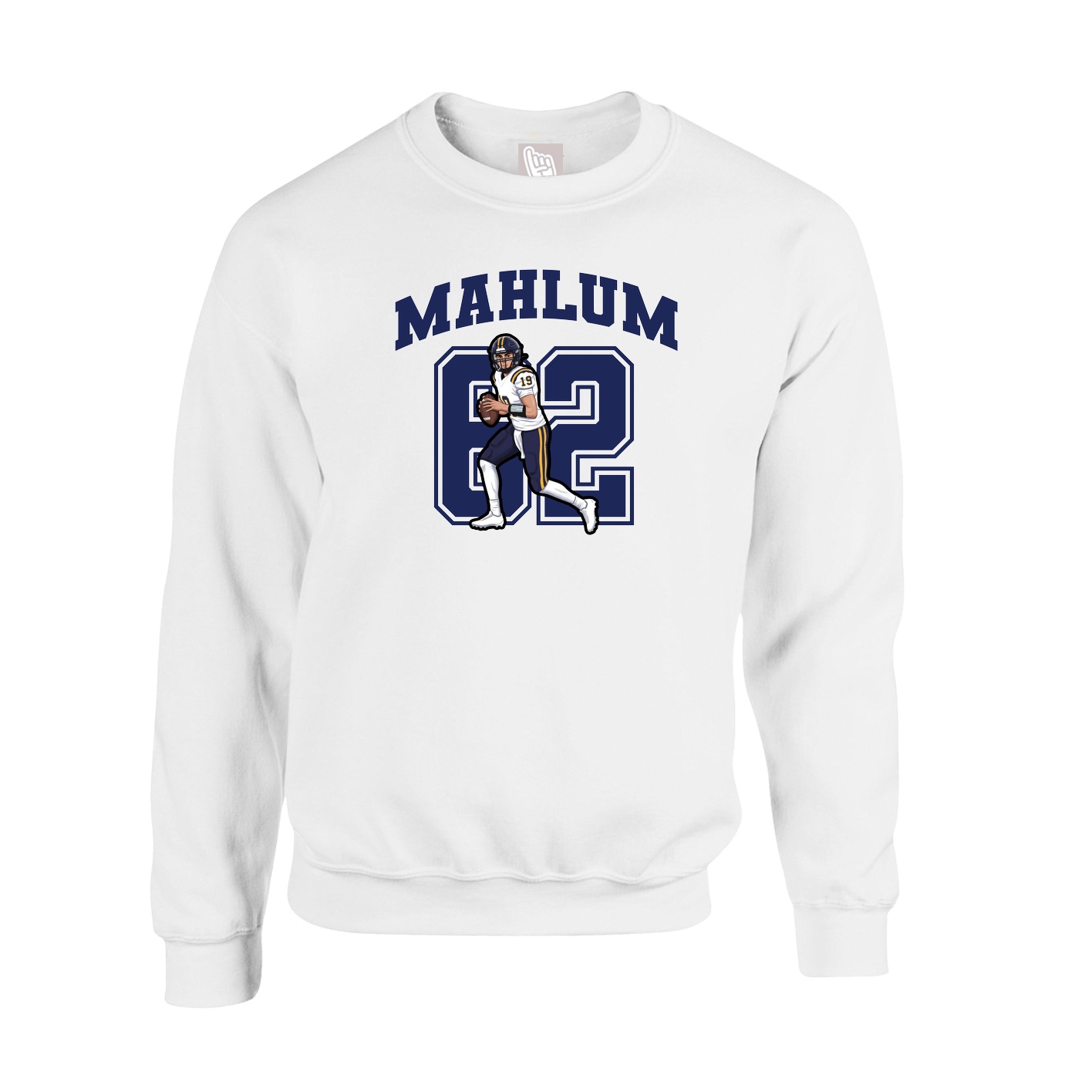 Fleece Crew — Number in White