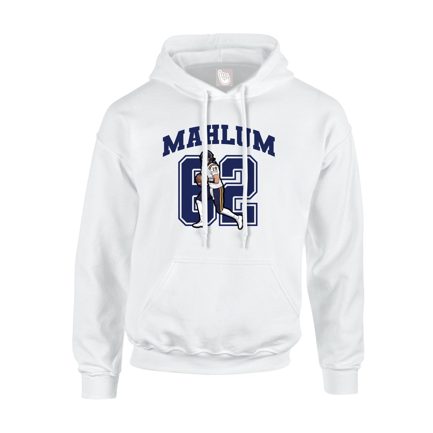 Youth Hoodie — Number in White