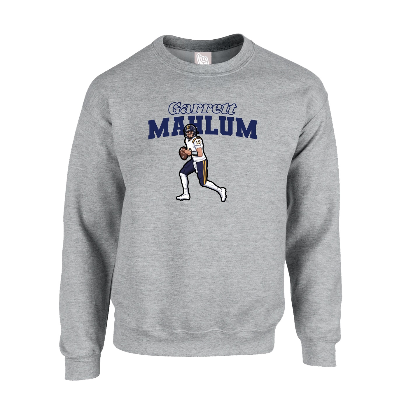 Fleece Crew — Name Arch in Grey
