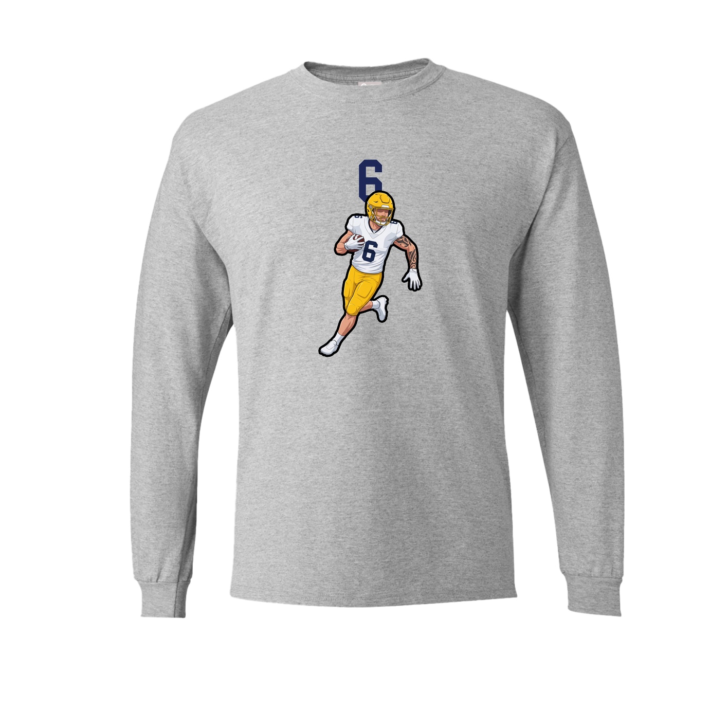 Long Sleeve Tee — Number Top in Grey