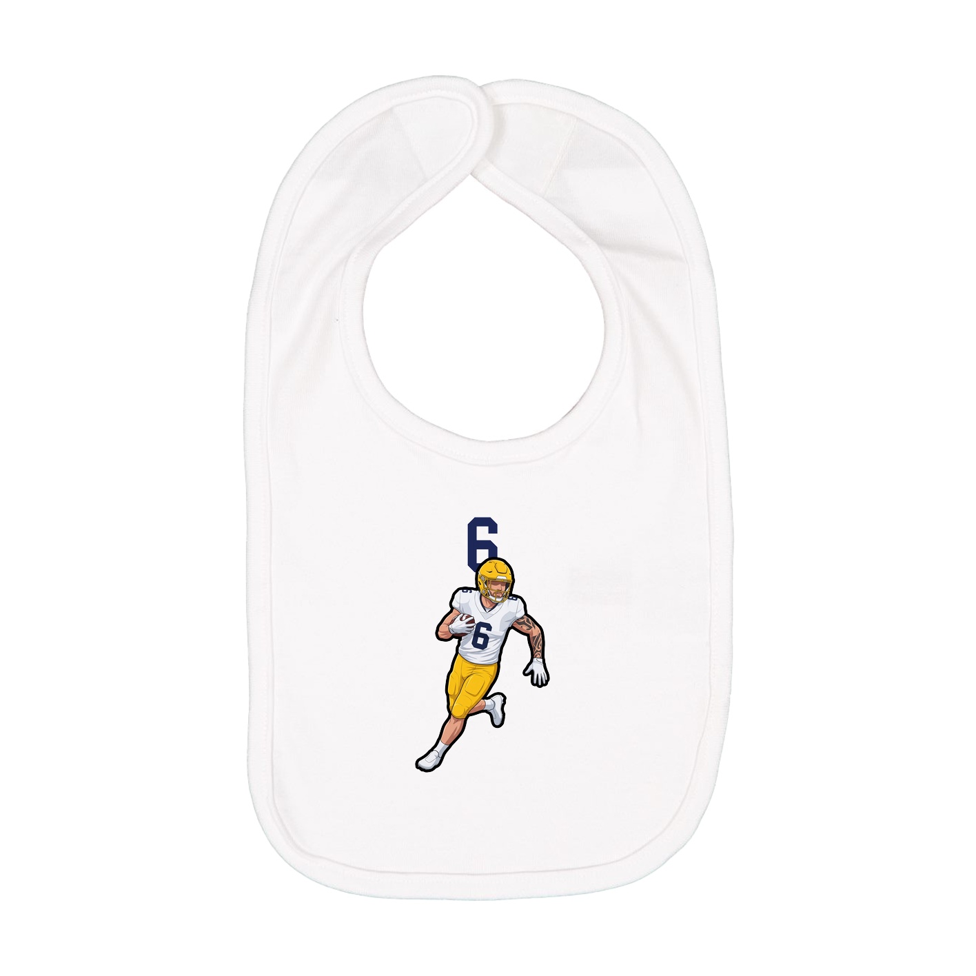 Infant Bib — Number Top in White