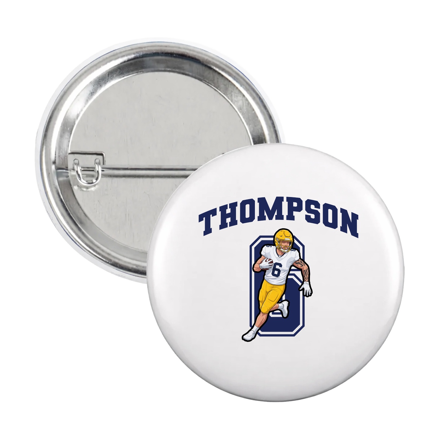 Game Day Button — Number in White