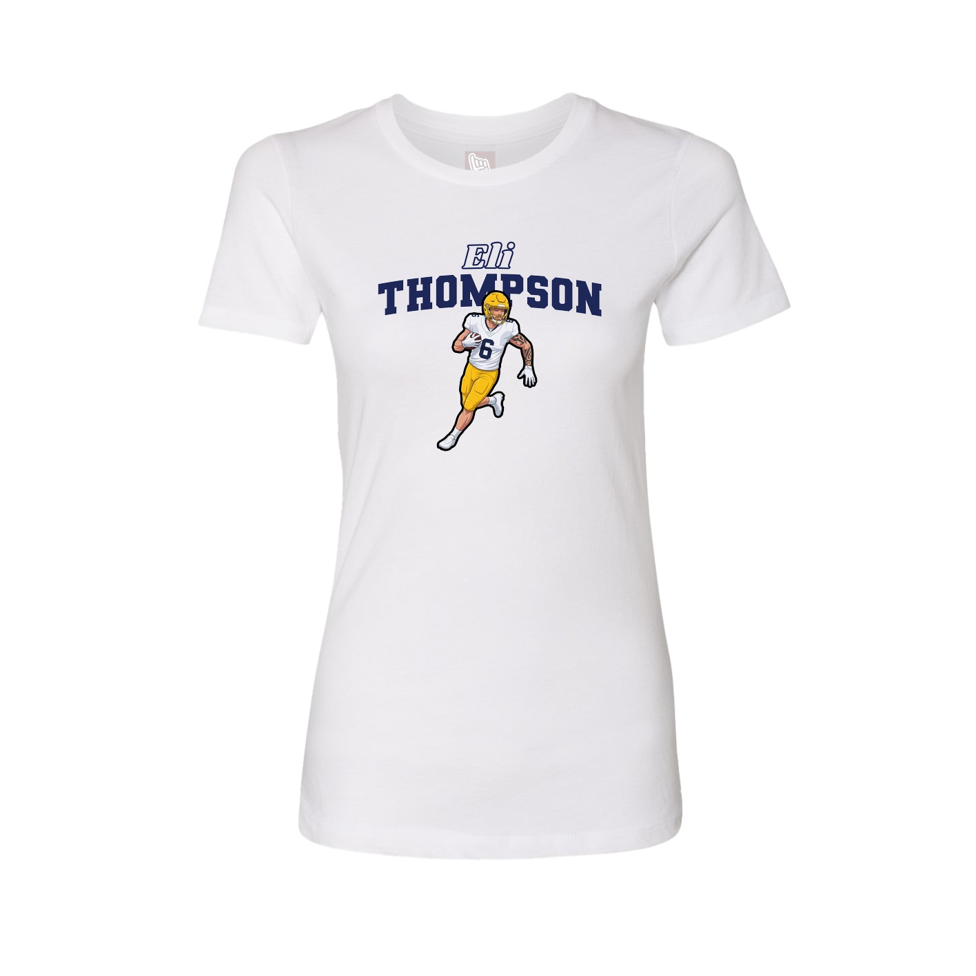 Fitted Women's Tee — Name Arch in White