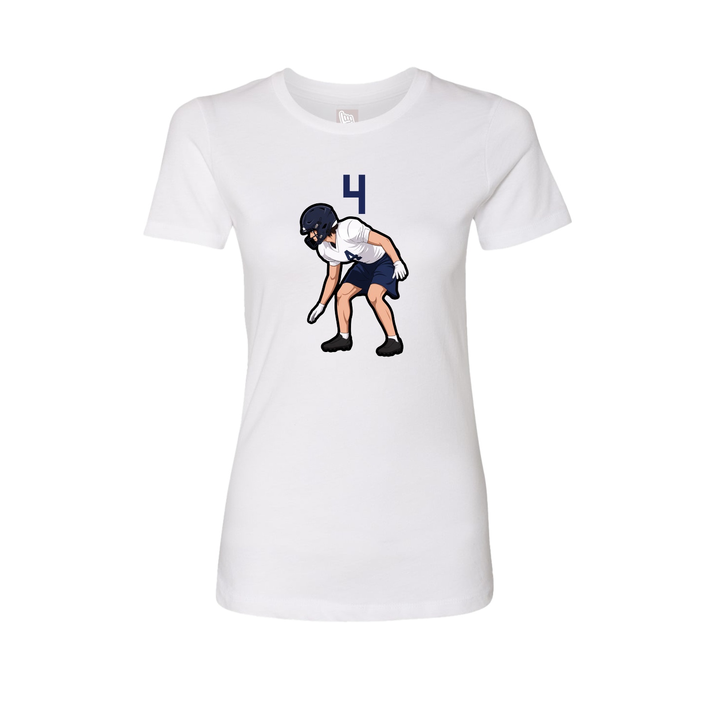 Fitted Women's Tee — Number Top in White