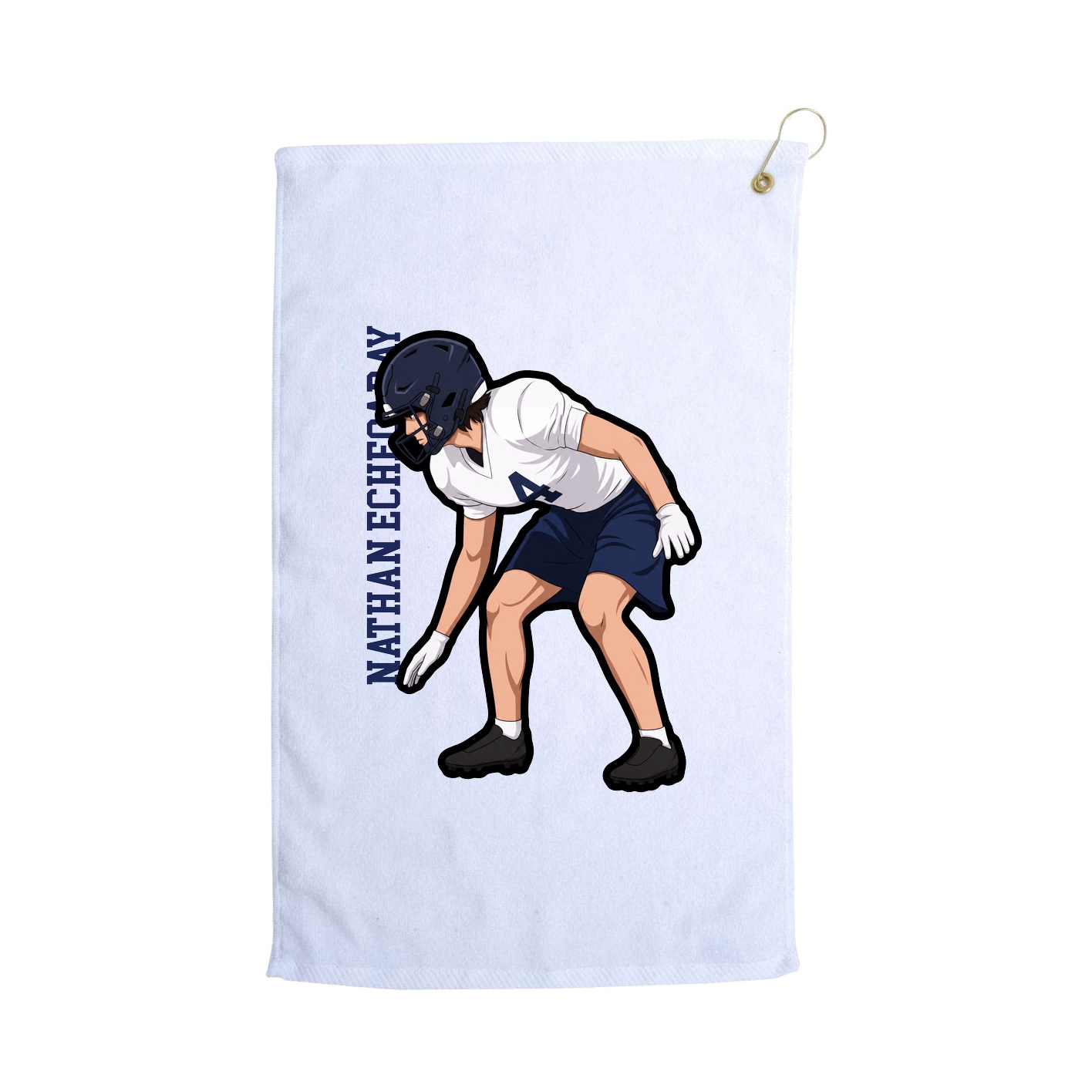 Golf Towel — Name Vertical in White