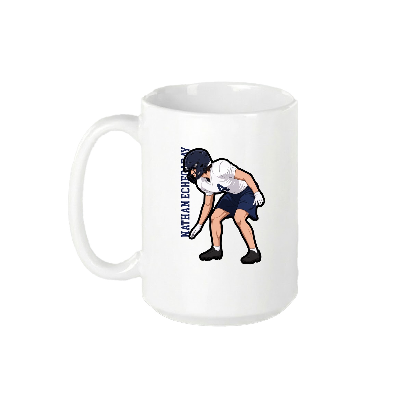 15oz Coffee Mug — Name Vertical in White
